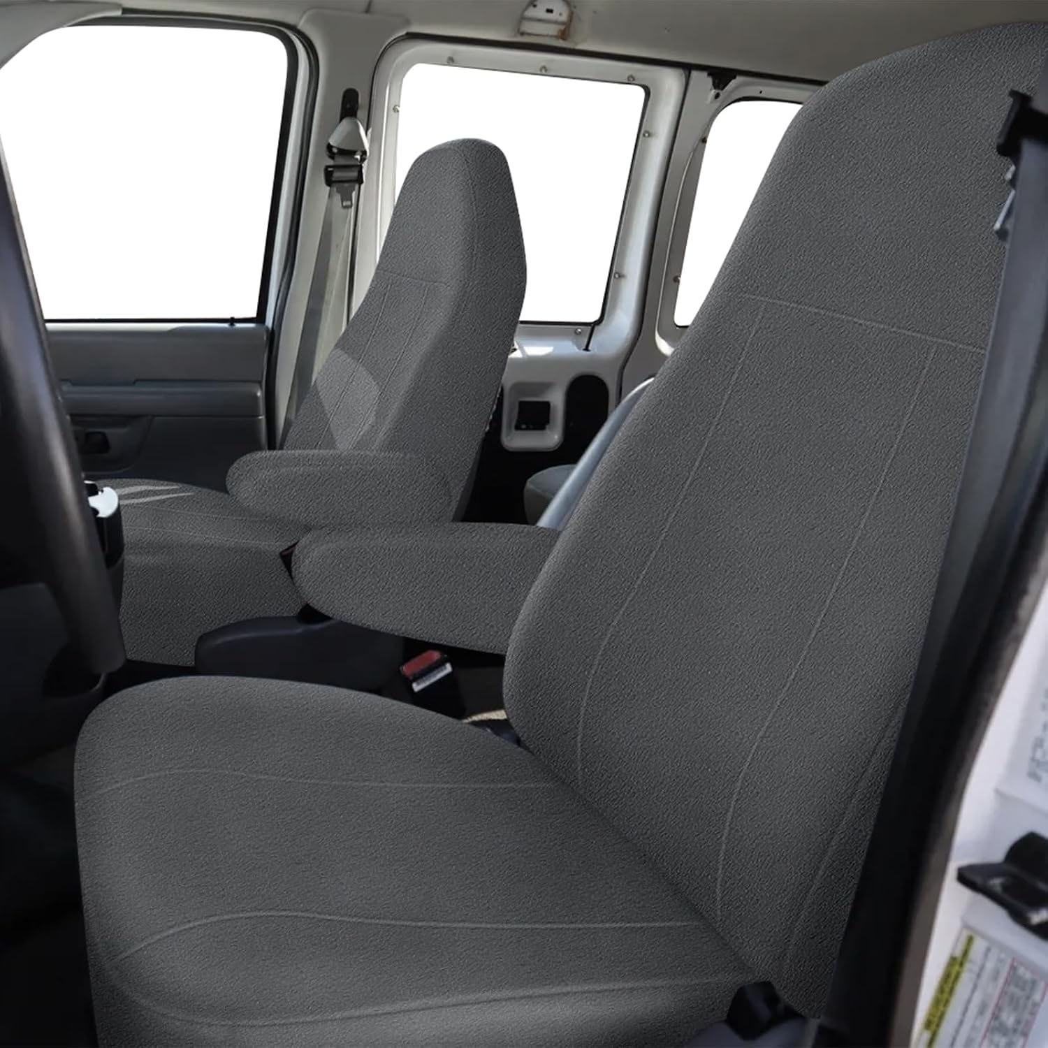 Covelta Front Seat Cover for 1993–2008 Ford E-150 E-250 E-350 E-450 Van(Gray)