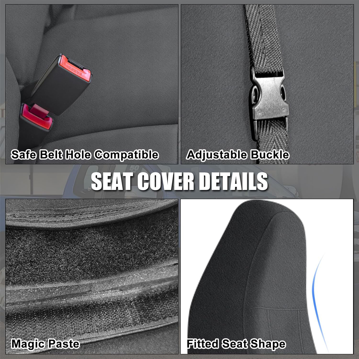 Covelta Front Seat Cover for 1993–2008 Ford E-150 E-250 E-350 E-450 Van(Gray)