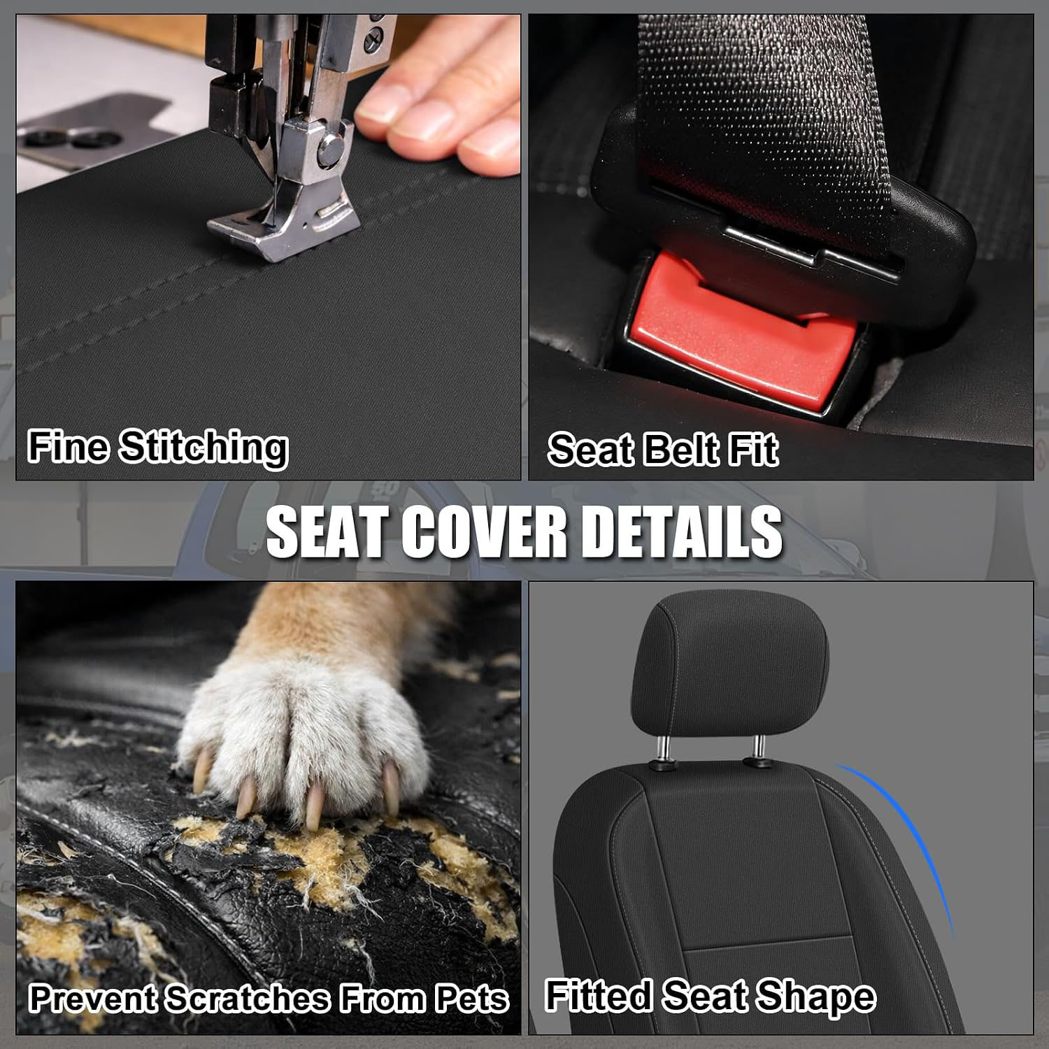Rear 40/60 Split Seat Cover for 2015–2025 Ford F150 / 2017–2025 Ford F250 F350 F450