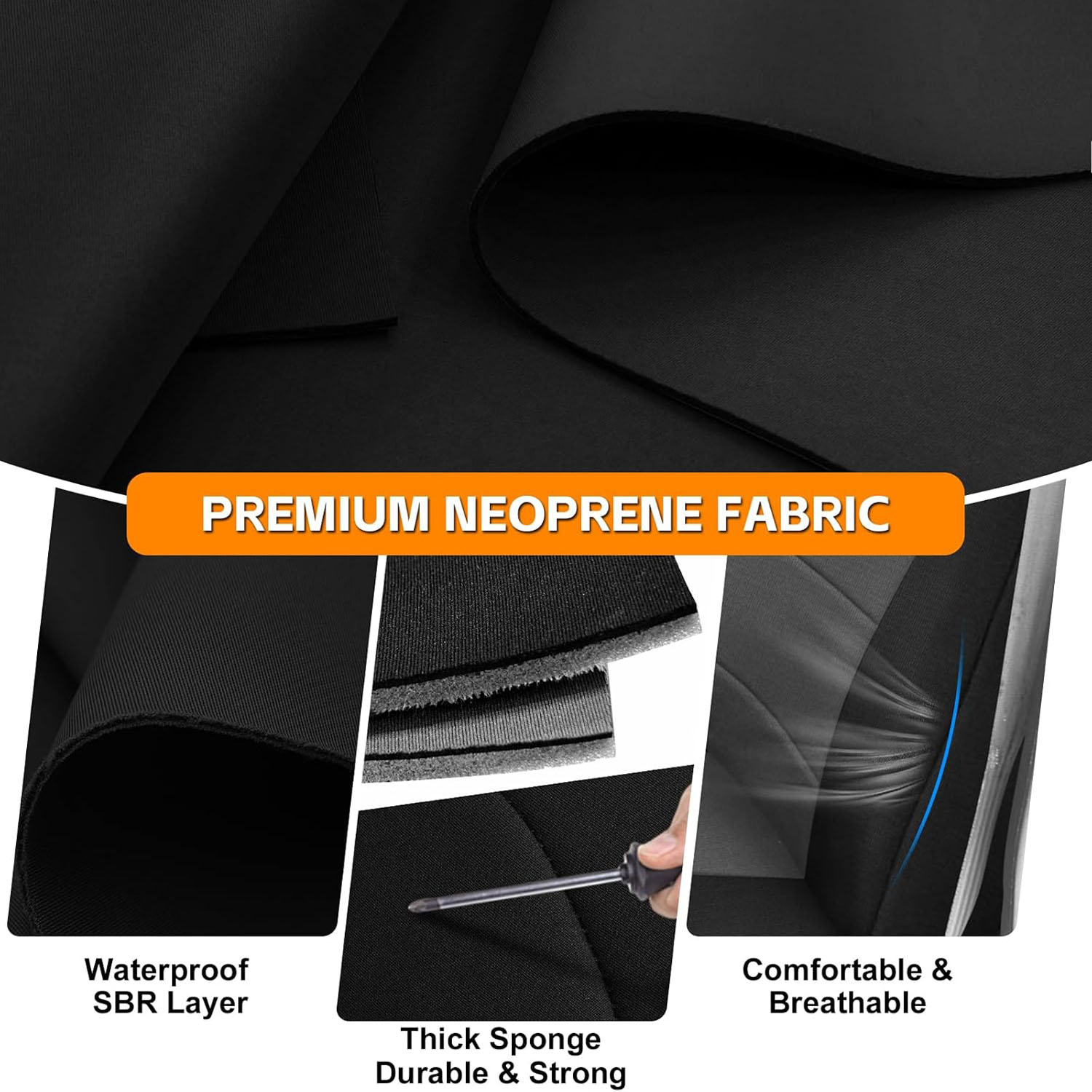 Covelta Front & Rear Seat Cover for 2013–2022 Dodge Ram 1500 2500 Crew Cab (Black)