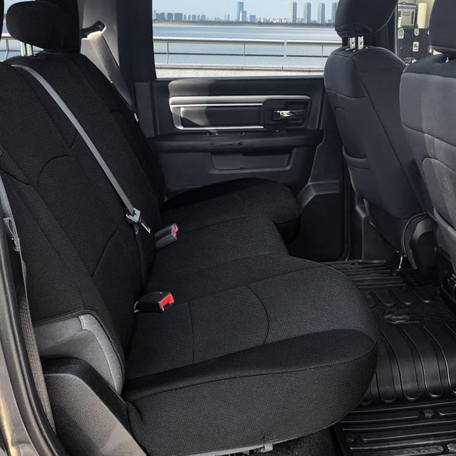 Covelta Rear Bench Seat Cover for 2013–2022 Dodge Ram 1500 2500 Crew Cab (Black)