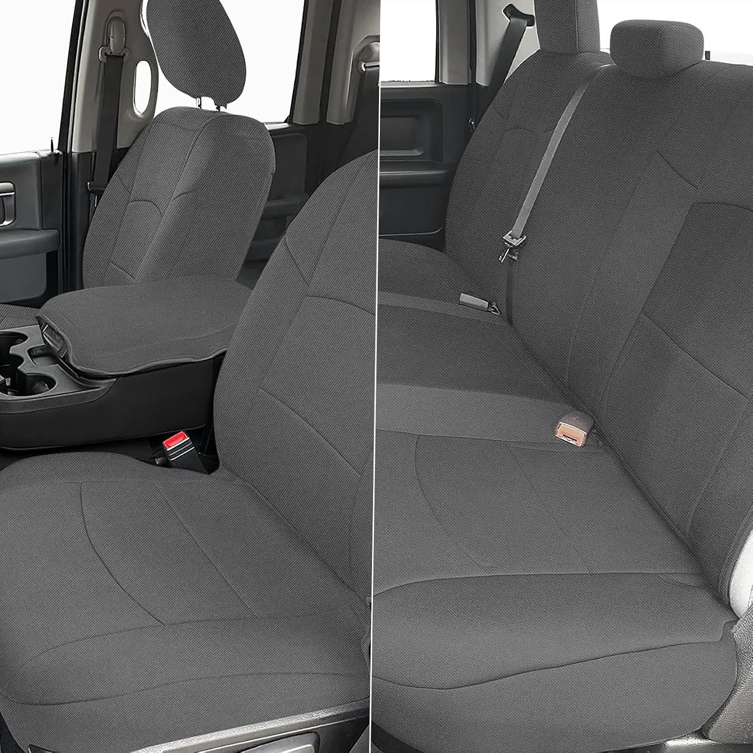 Covelta Front & Rear Seat Cover for 2013–2022 Dodge Ram 1500 2500 Crew Cab (Gray)