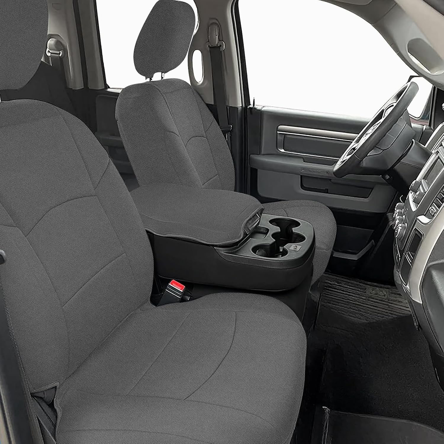 Covelta Front Seat Cover with Console for 2013–2022 Dodge Ram 1500 2500 Crew Cab (Gray)
