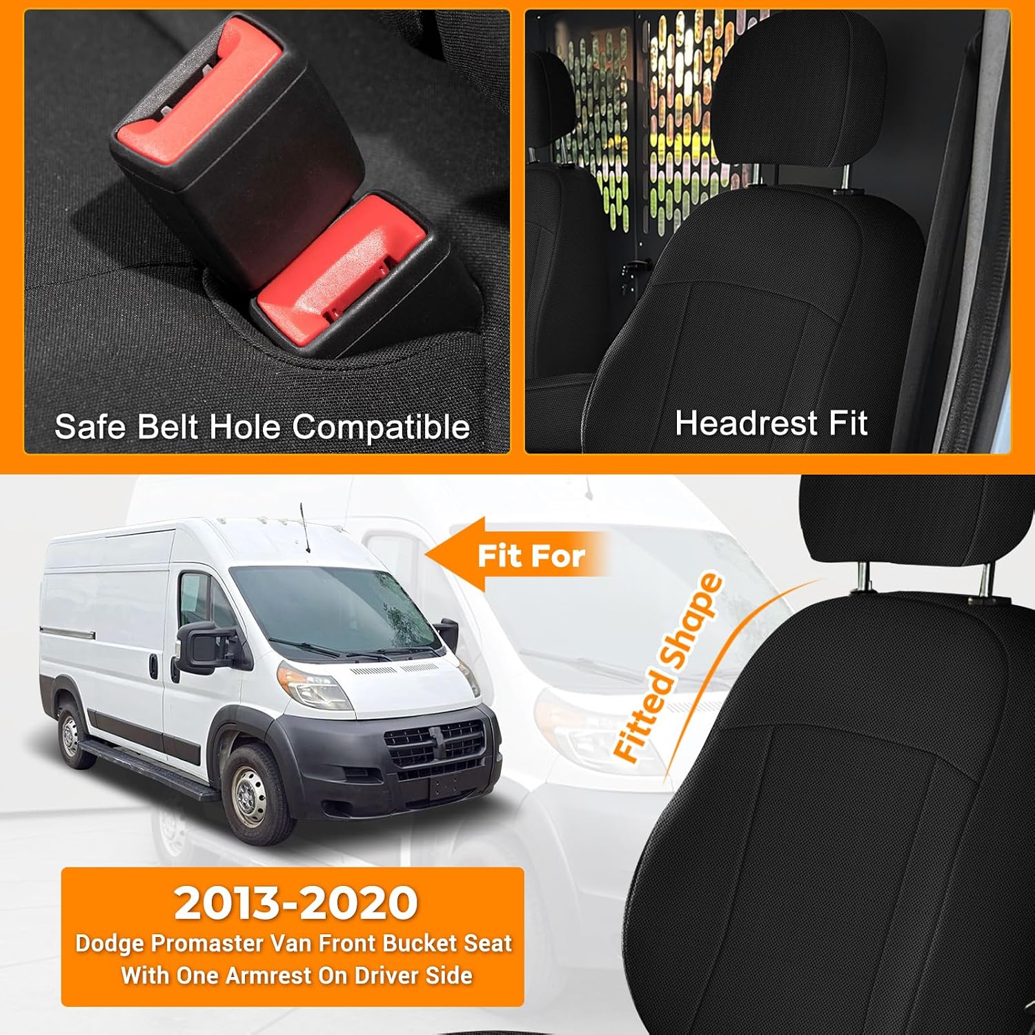 Covelta Front Bucket Seat Covers for 2013–2020 Ram ProMaster Van
