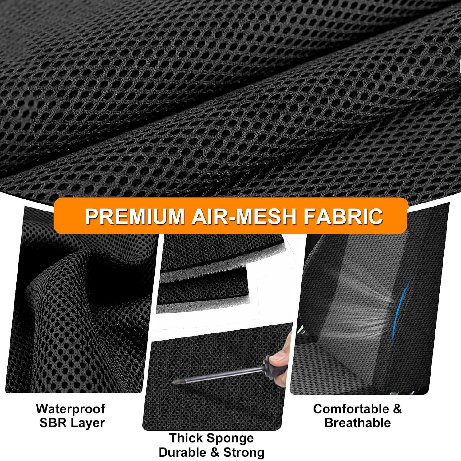 Covelta Front Bucket Seat Covers for 2013–2020 Ram ProMaster Van（Gray/Black）