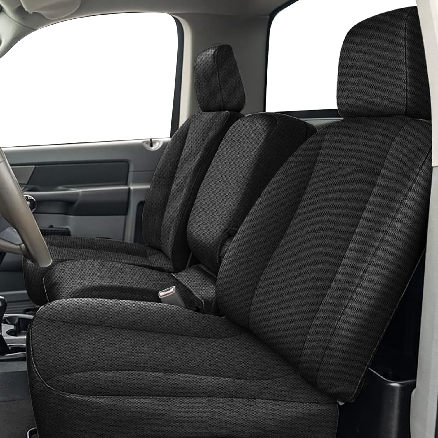 Covelta Front 40/20/40 Split Seat Cover for 2006–2009 Dodge Ram 2500 & 3500（Black）