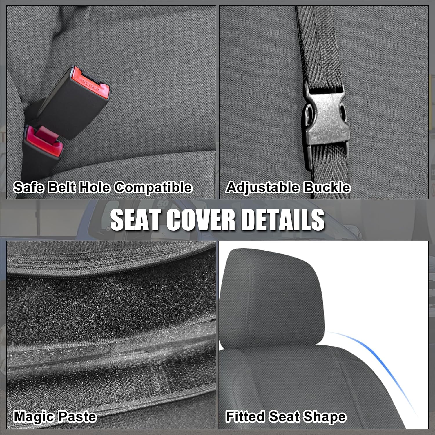 Covelta Front 40/20/40 Split Seat Cover for 2006–2009 Dodge Ram 2500 & 3500（Gray）