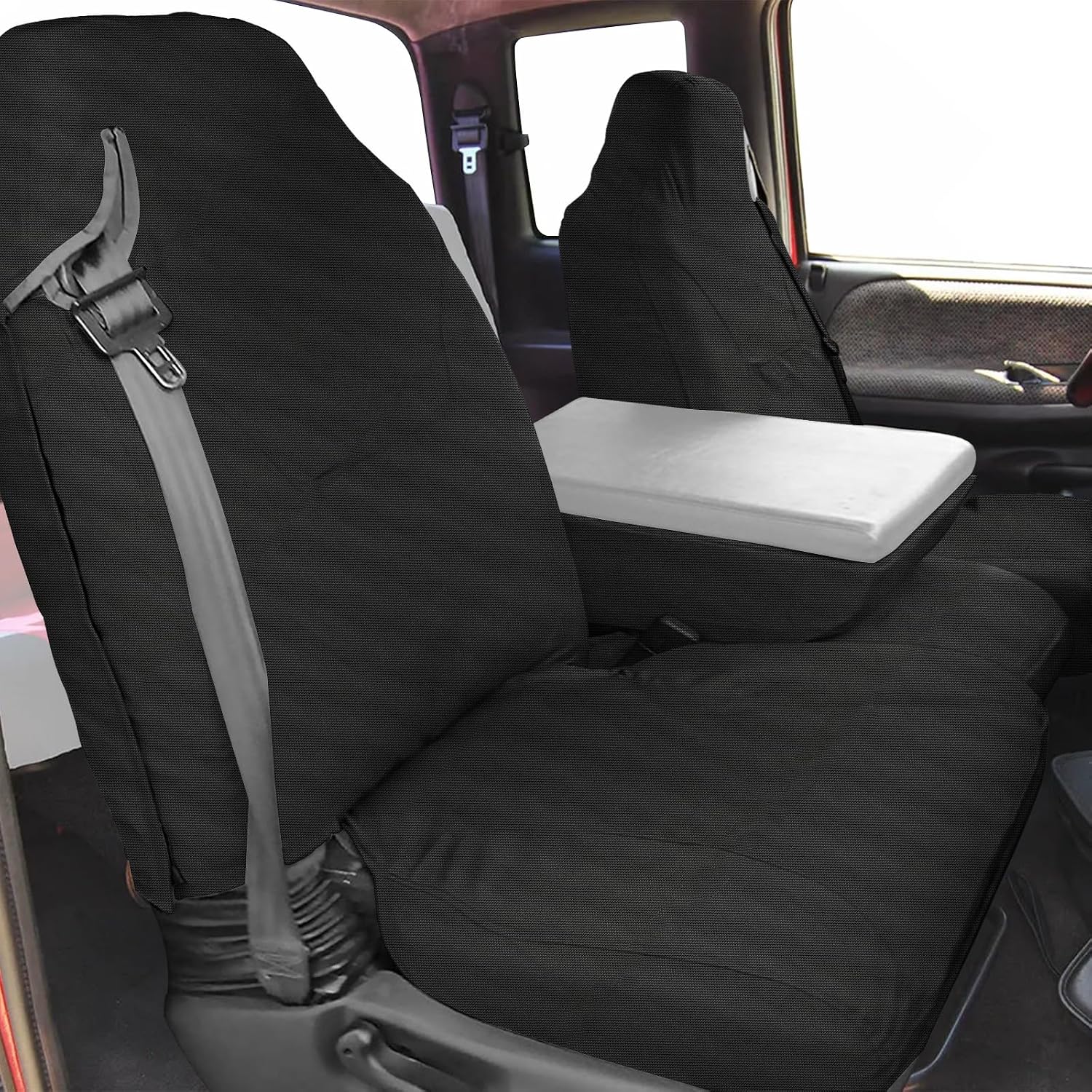 Covelta Front 40/20/40 Split Seat Cover for 1998–2002 Dodge Ram 1500 2500 3500（Black）