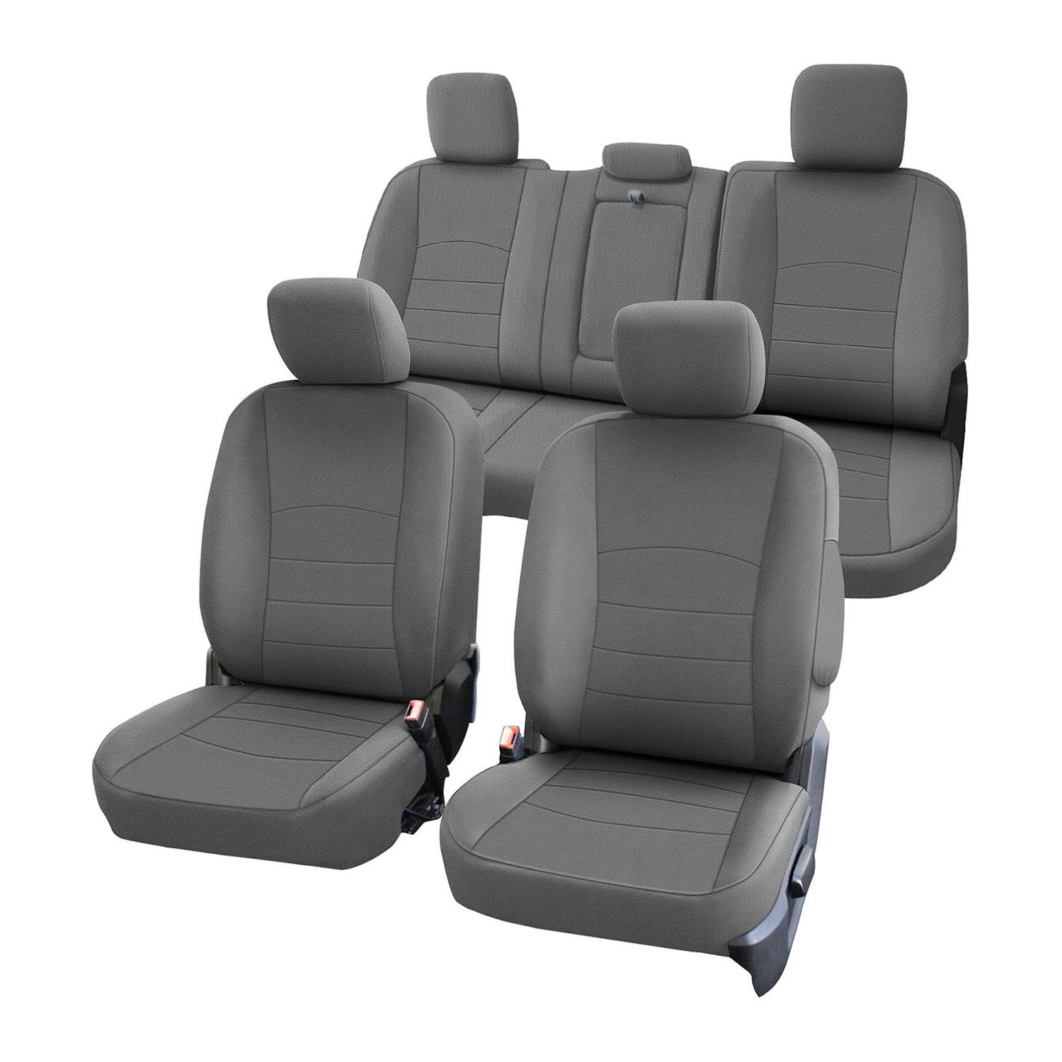 Covelta Front & Rear Seat Cover for 2009–2021 Dodge Ram 1500 2500 3500 Crew Cab (Gray)
