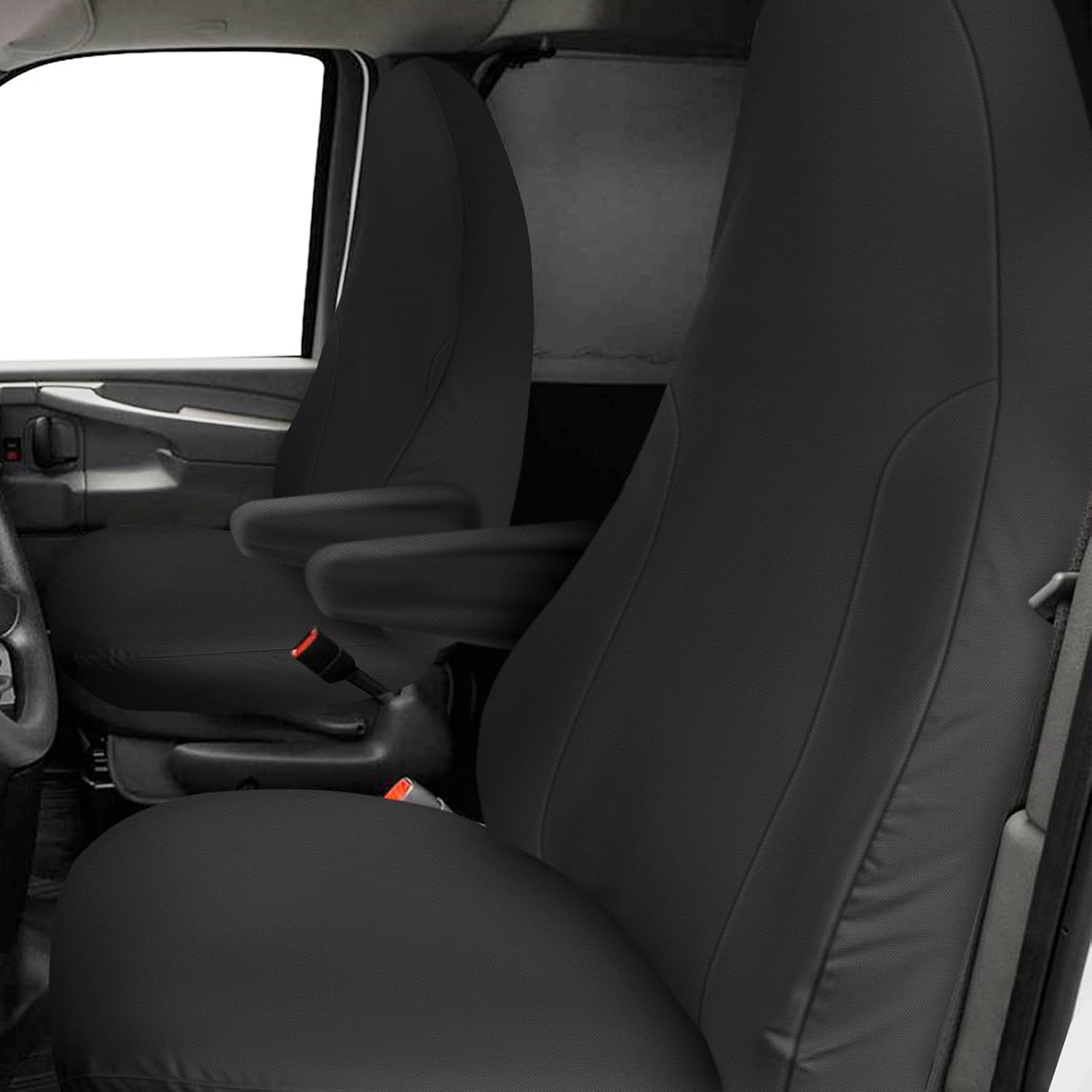 Covelta Front Seat Cover for 2010–2025 Chevy Express Van(Black)