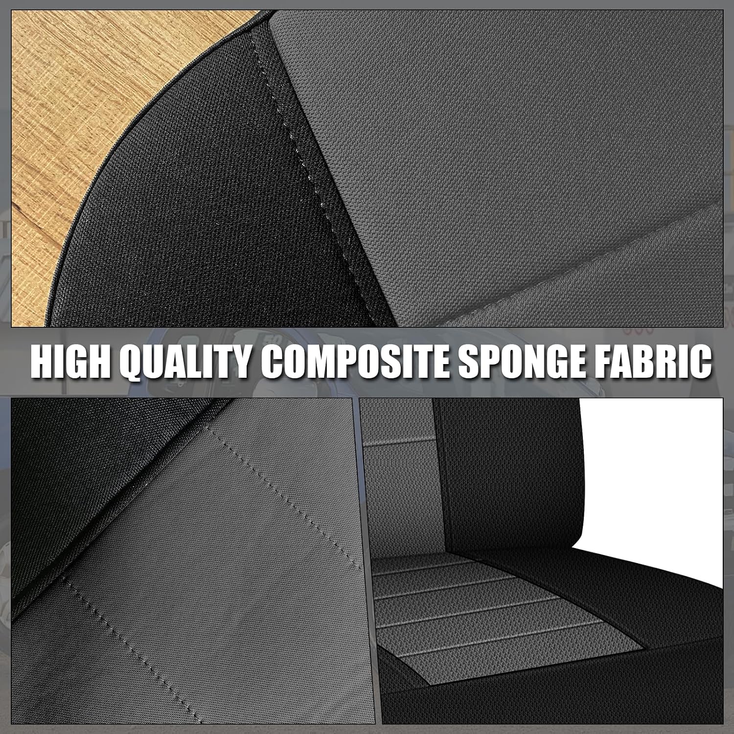 Covelta Front Bench Seat Cover for 1961–1987 Chevy C/K 10 C/K 20(Gray/Black)
