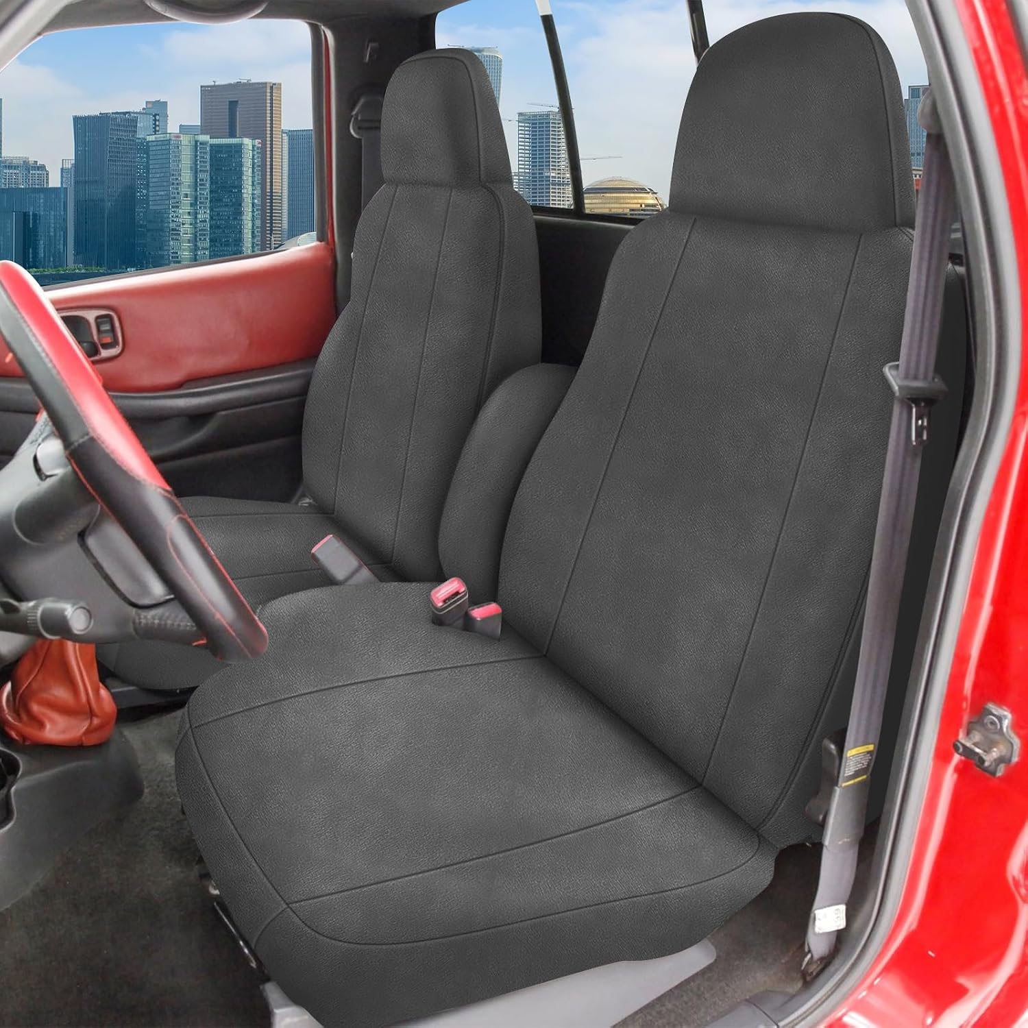 Covelta Front Seat Cover for 1998–2003 Chevy S10（Gray）