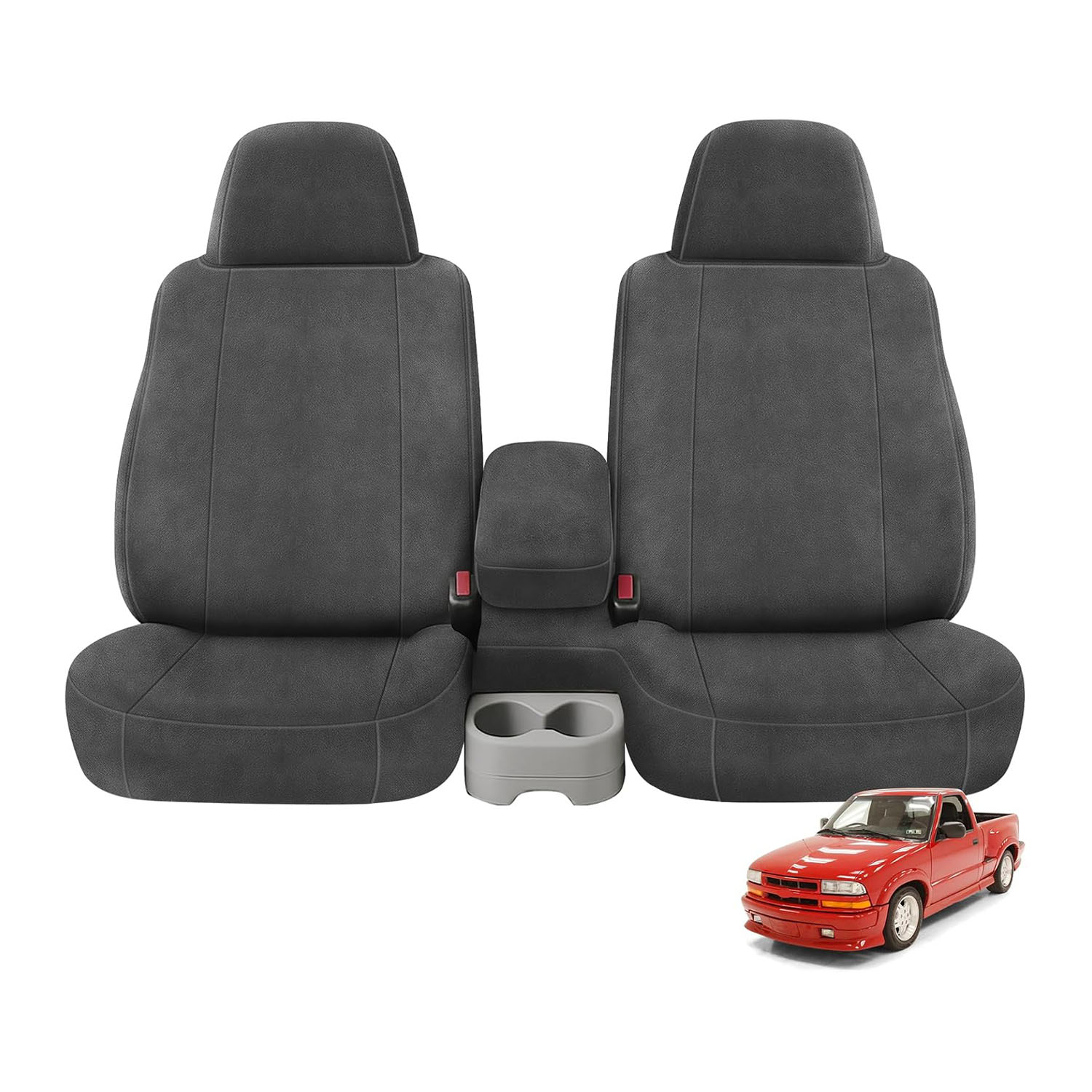 Covelta Front Seat Cover for 1998–2003 Chevy S10（Gray）