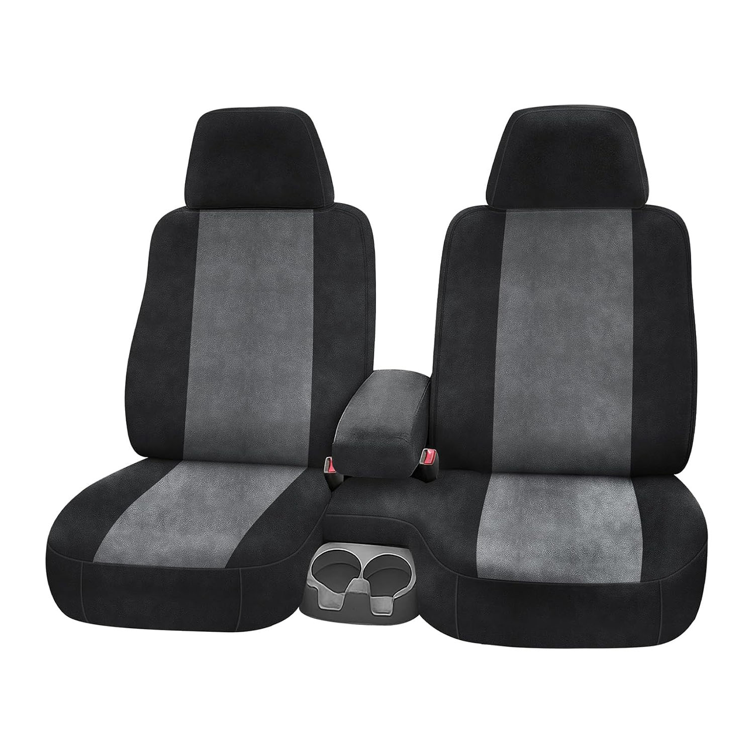 Covelta Front Seat Cover for 1998–2003 Chevy S10（Black and Charcoal）