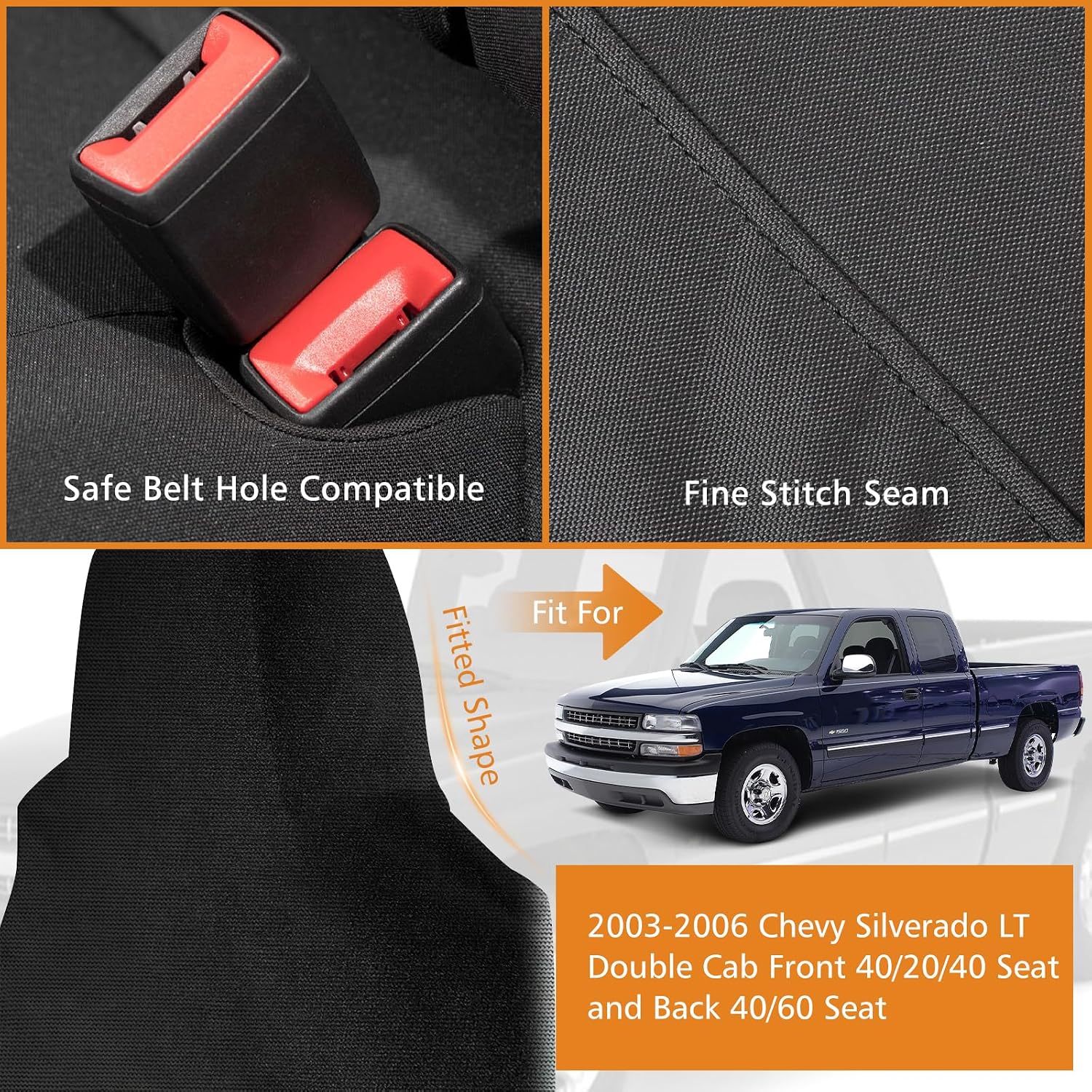 Covelta Front & Rear Seat Covers for 2003–2006 Chevy Silverado Double Cab