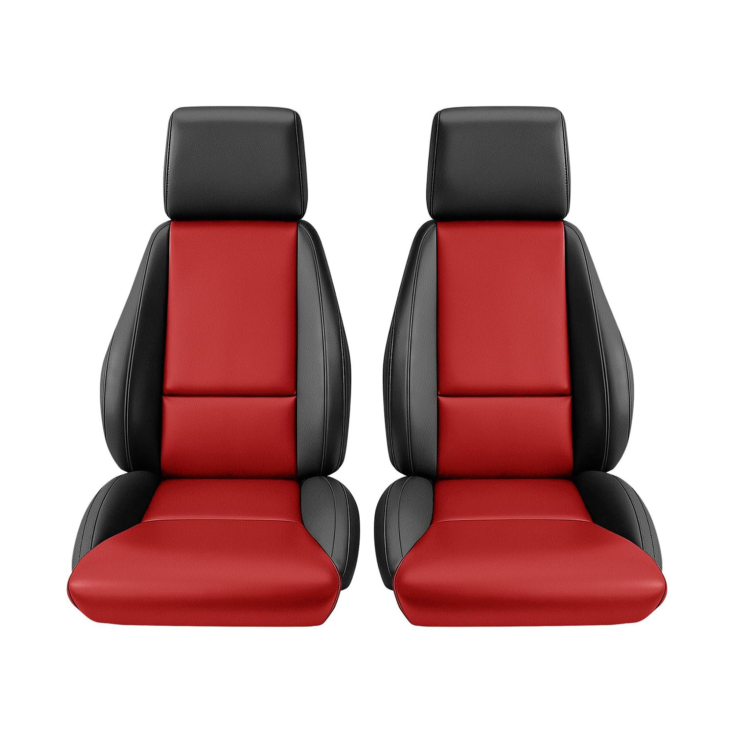 Covelta Front Seat Cover for 1984–1993 Chevy Corvette C4（Black/Red）
