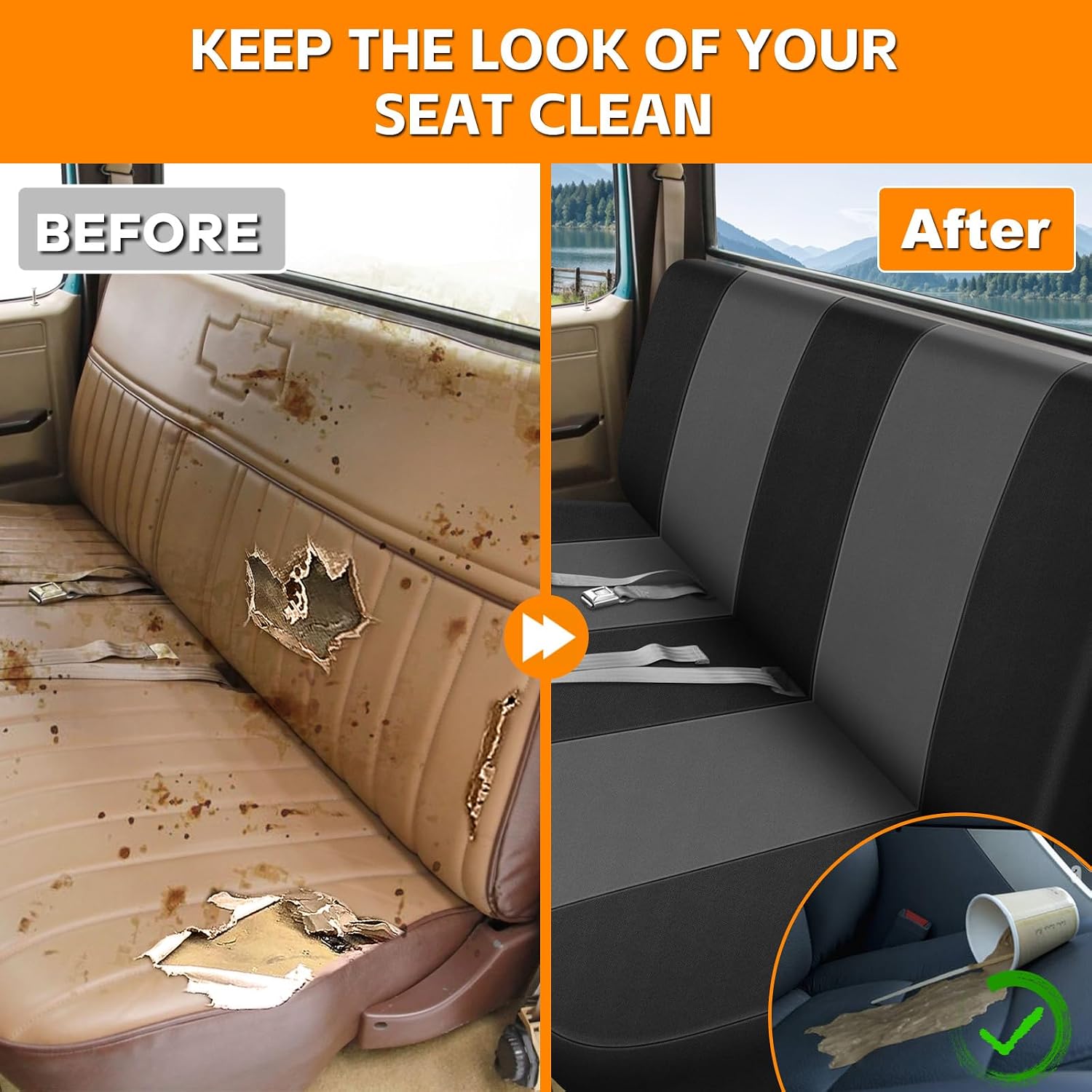 Covelta Front Bench Seat Cover for 1973–1999 Chevy Full-Size Trucks