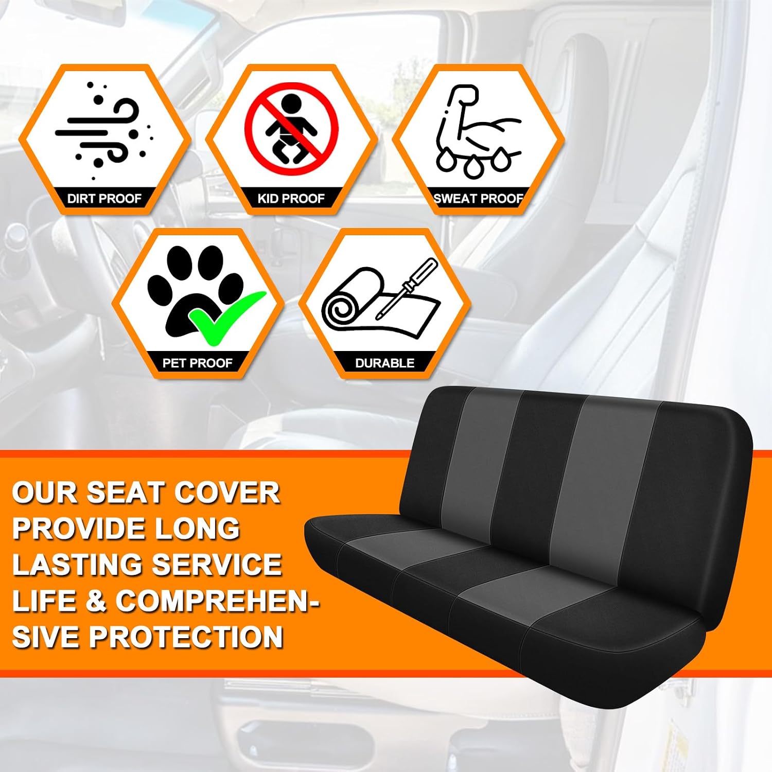 Covelta Front Bench Seat Cover for 1973–1999 Chevy Full-Size Trucks
