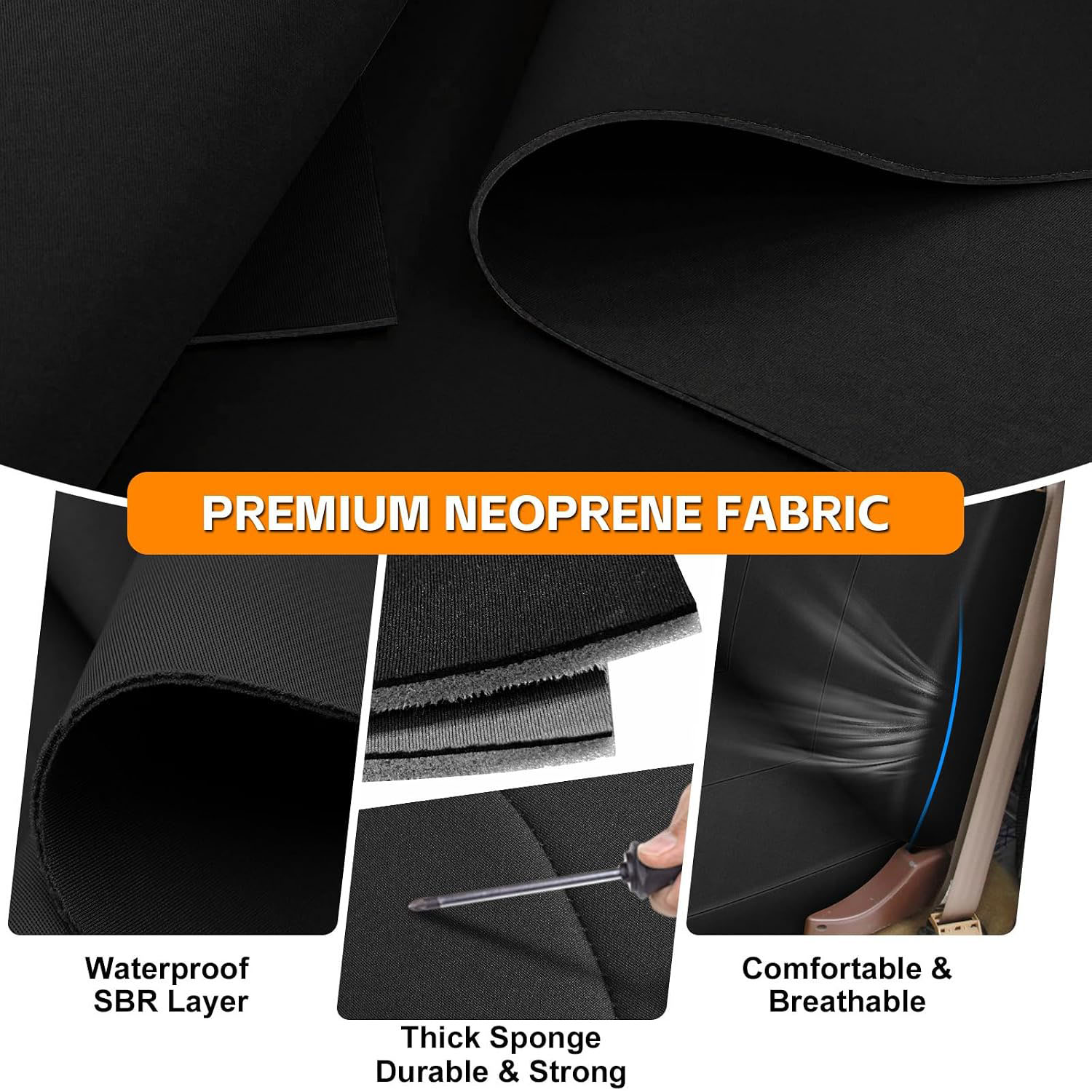 Covelta Front Bench Seat Cover for 1973–1999 Chevy Full-Size Trucks(Black)