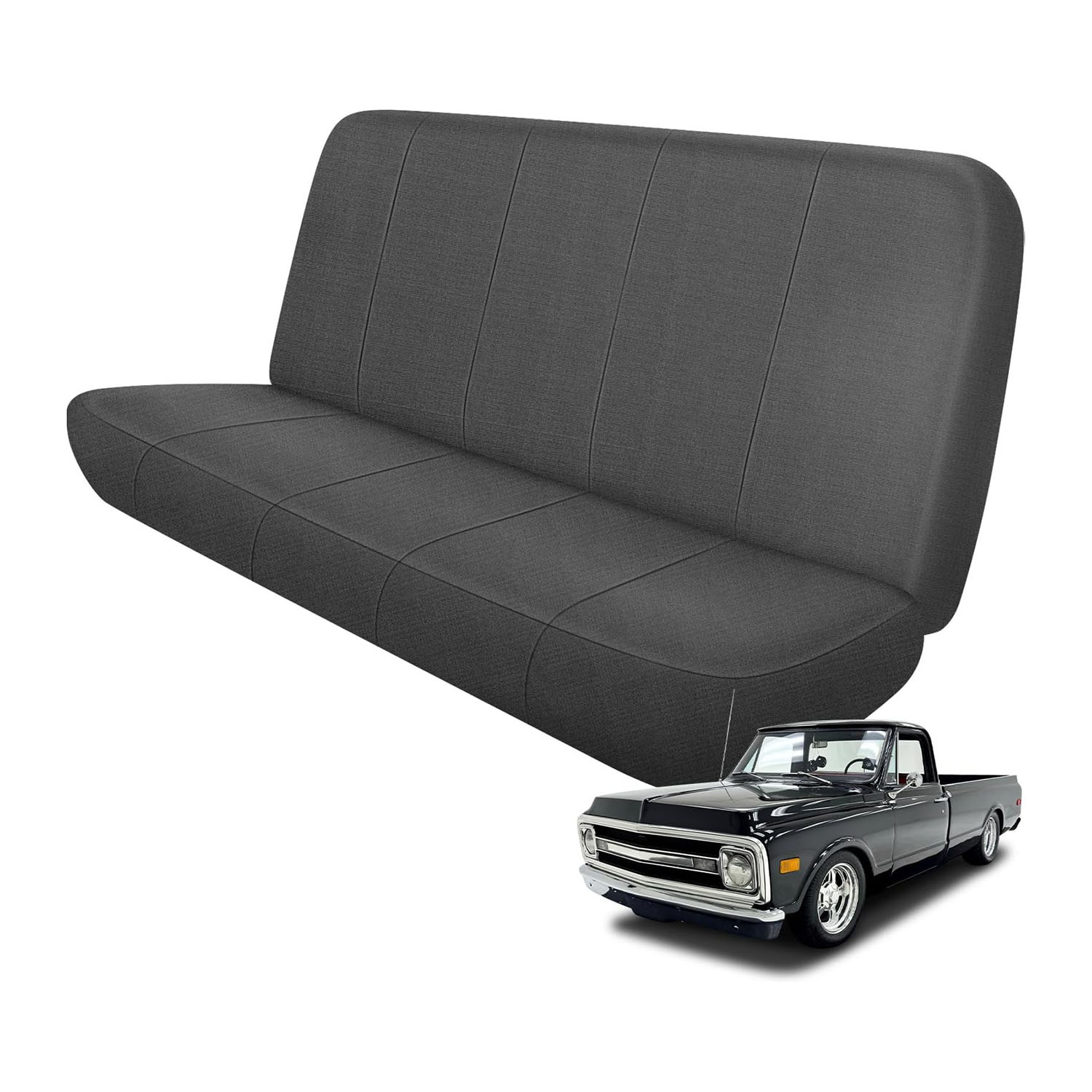 Covelta Front Bench Seat Cover for 1973–1999 Chevy Full-Size Trucks(Charcoal)