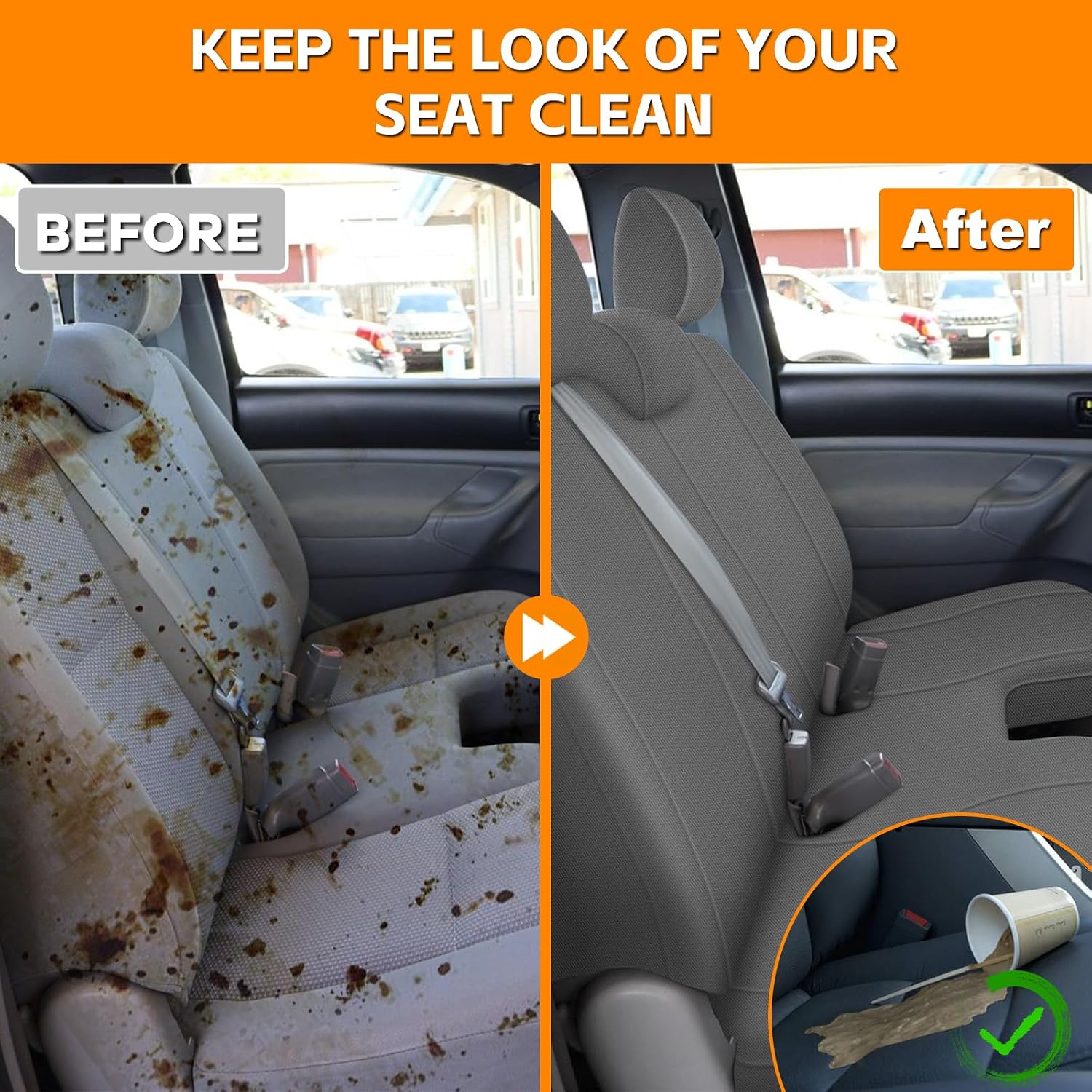 Covelta Front Bench Seat Cover for 2005–2014 Toyota Tacoma（Charcoal）