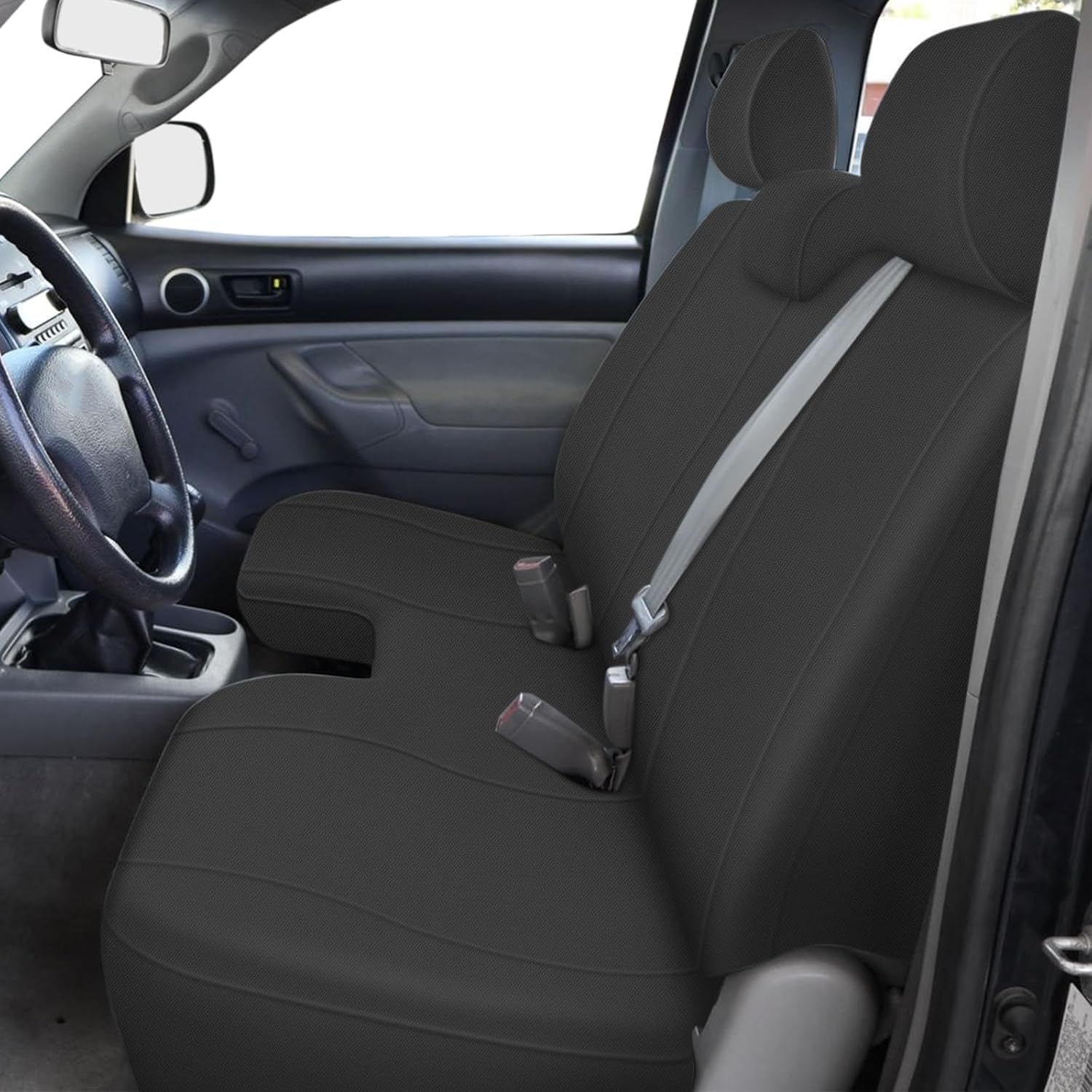 Covelta Front Bench Seat Cover for 2005–2014 Toyota Tacoma（Black）