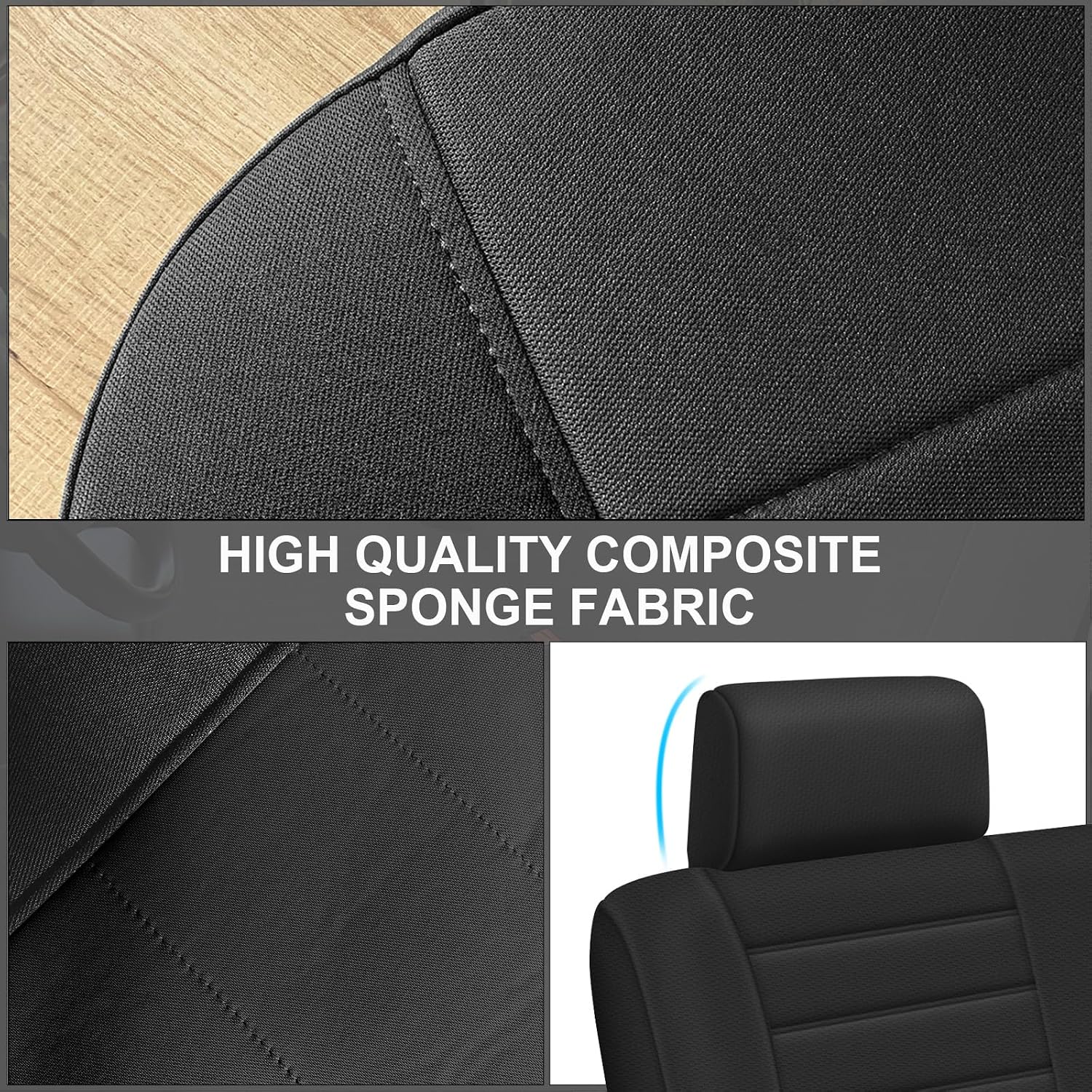 Covelta Front Bench Seat Cover Replacement for 1995–2004 Toyota Tacoma（Black）