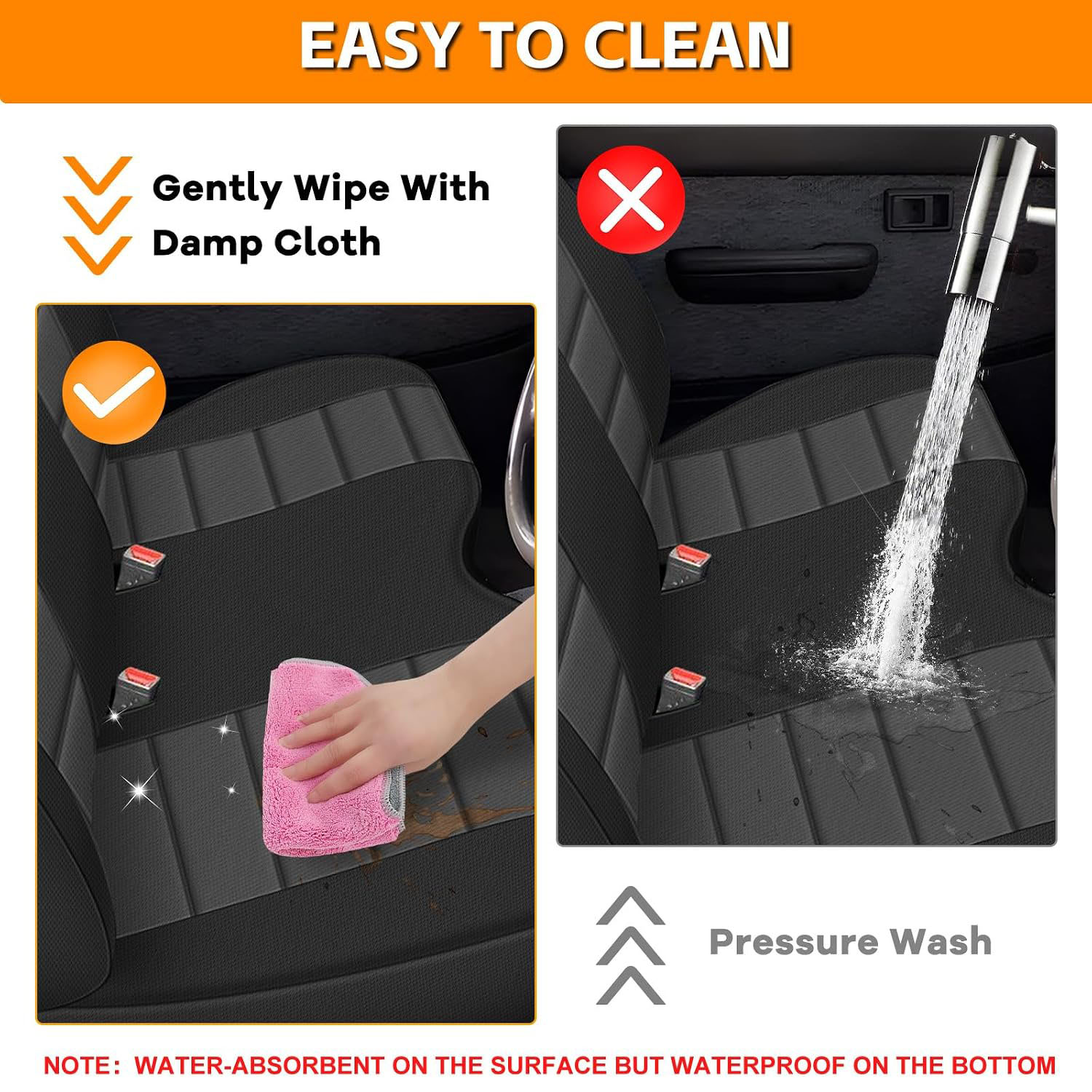 Covelta Front Bench Seat Cover Replacement for 1995–2004 Toyota Tacoma（Black & Charcoal）