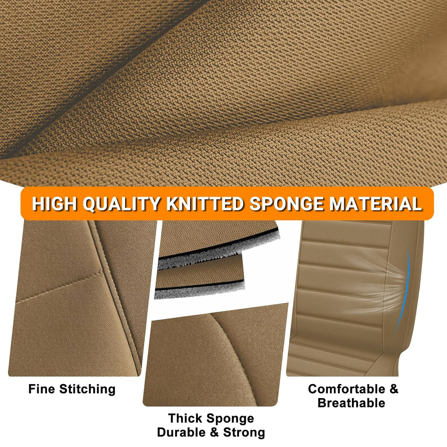 Covelta Front Bench Seat Cover Replacement for 1995–2004 Toyota Tacoma（Tan）