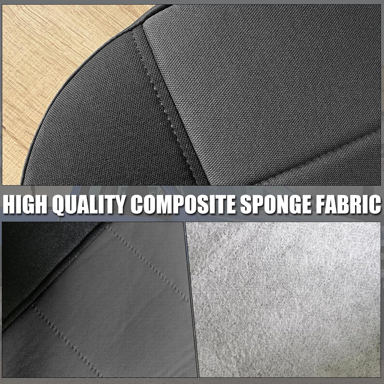 Covelta Front Seat Covers Replacement for 1995–2000 Toyota Tacoma（Black&Dark Grey）