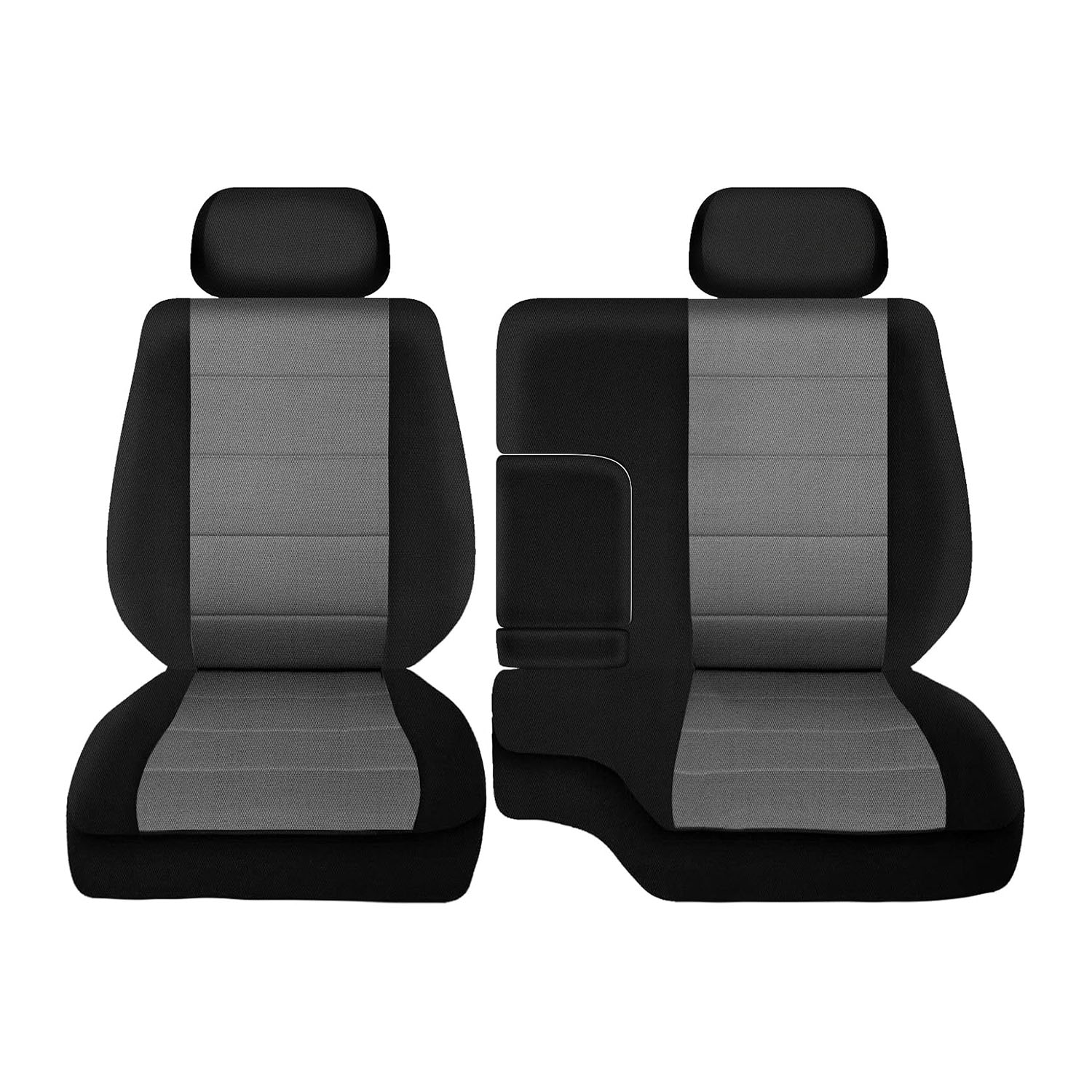 Covelta Front Seat Covers Replacement for 1995–2000 Toyota Tacoma（Black&Dark Grey）