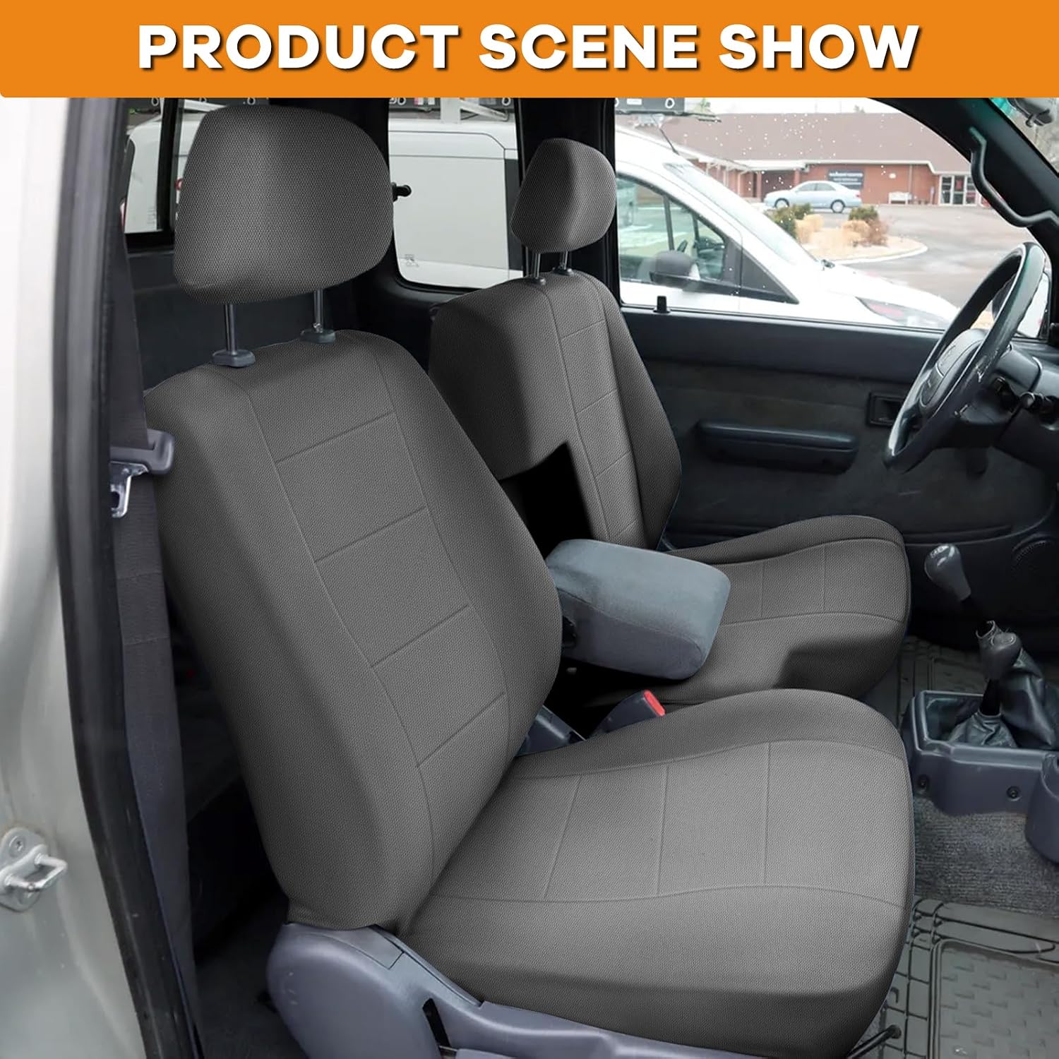 Covelta Front Seat Covers Replacement for 1995–2000 Toyota Tacoma（Grey）