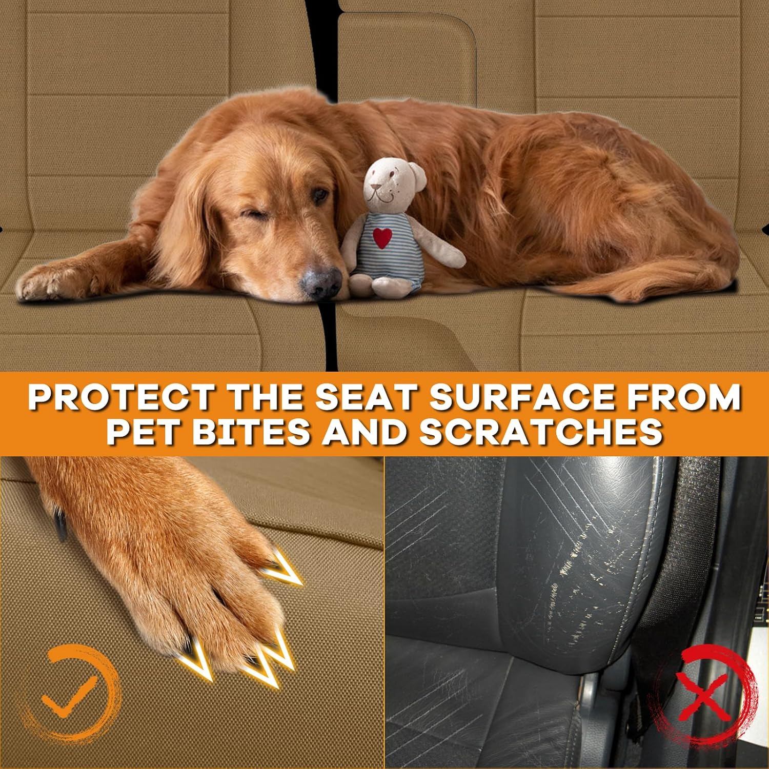 Covelta Front Seat Covers Replacement for 1995–2000 Toyota Tacoma（Tan）