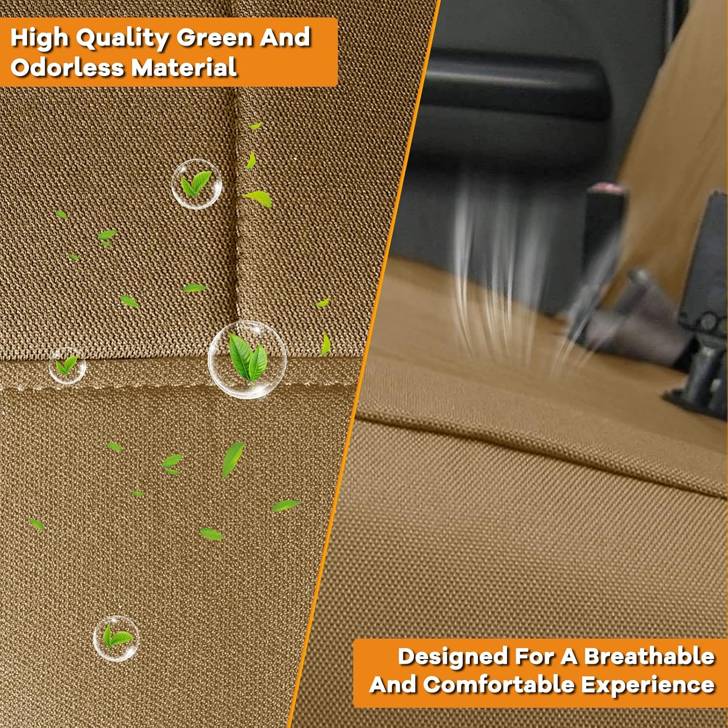 Covelta Front Seat Covers Replacement for 1995–2000 Toyota Tacoma（Tan）