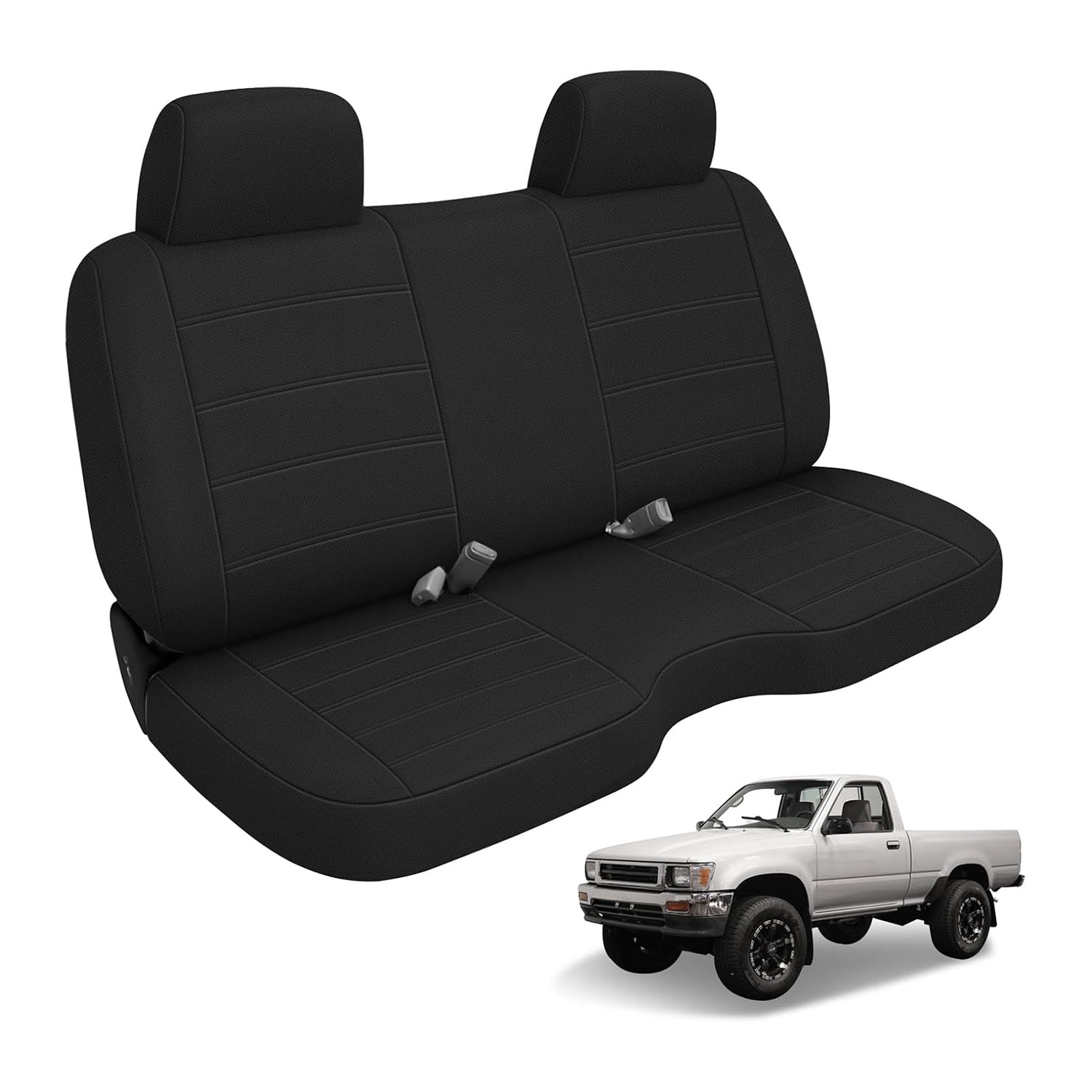 Covelta Front Bench Seat Cover Replacement for 1990–1995 Toyota Pickup/ Hilux（Black）