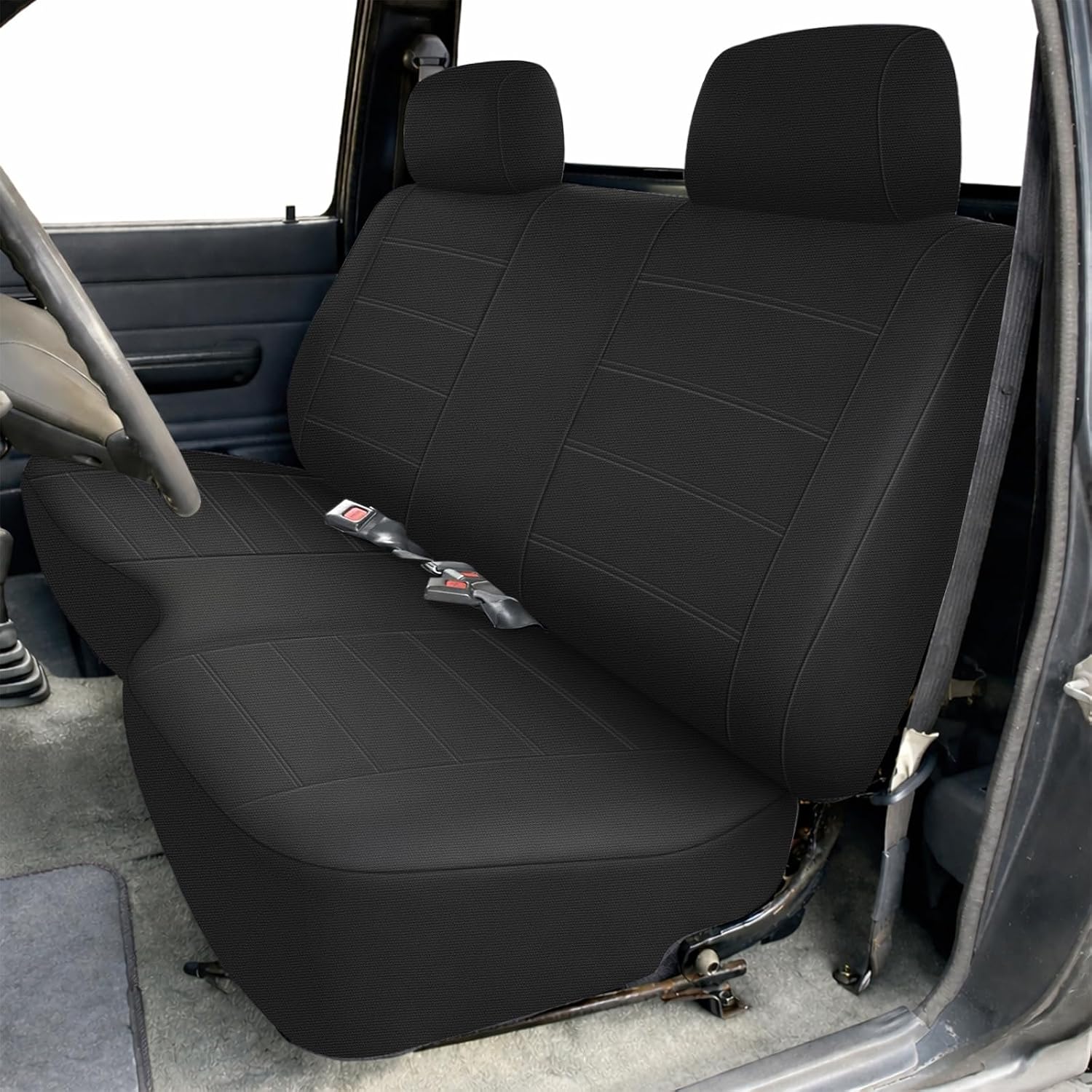 Covelta Front Bench Seat Cover Replacement for 1990–1995 Toyota Pickup/ Hilux（Black）