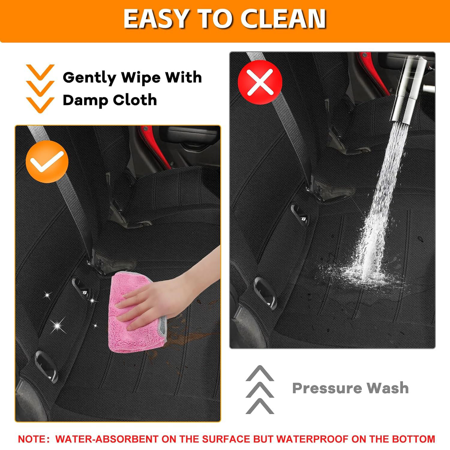 Covelta Front Bench Seat Cover Replacement for 1990–1995 Toyota Pickup/ Hilux（Black）