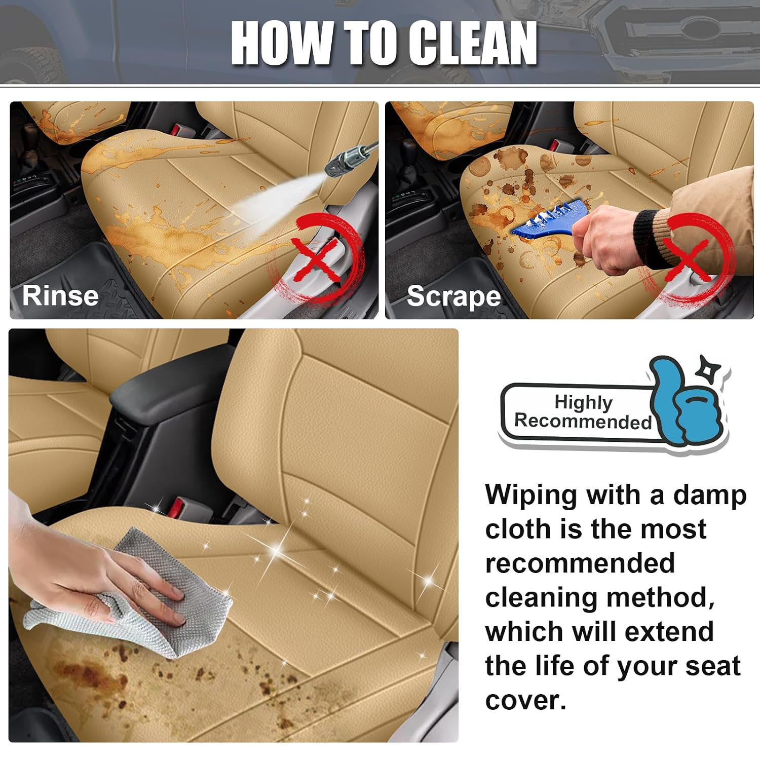 Covelta Front Seat Covers Replacement for 1996–2002 Toyota 4Runner