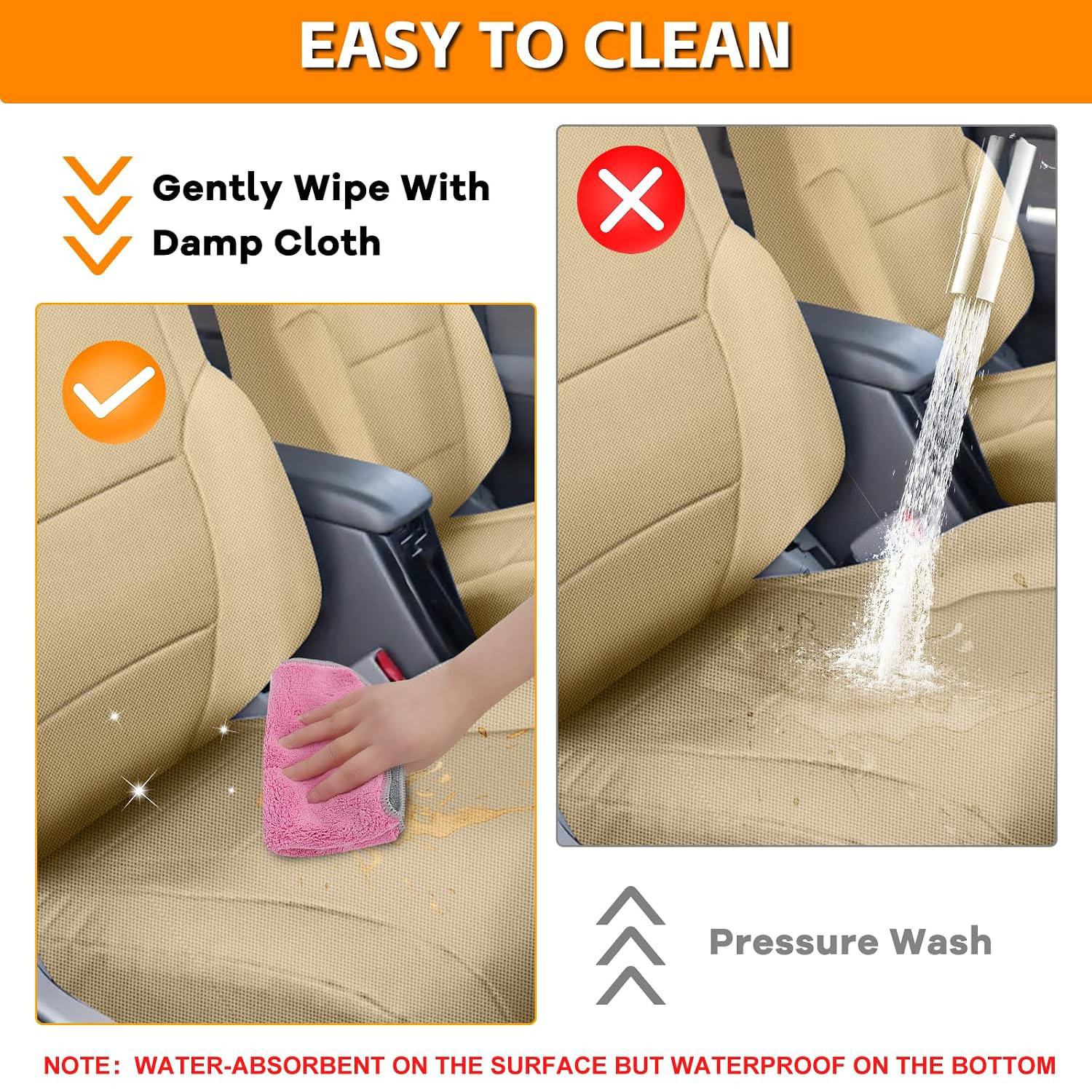 Covelta Front Seat Covers Replacement for 1996–2002 Toyota 4Runner（Beige）