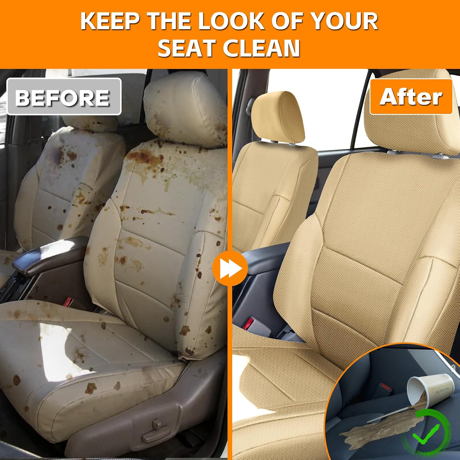 Covelta Front Seat Covers Replacement for 1996–2002 Toyota 4Runner（Beige）