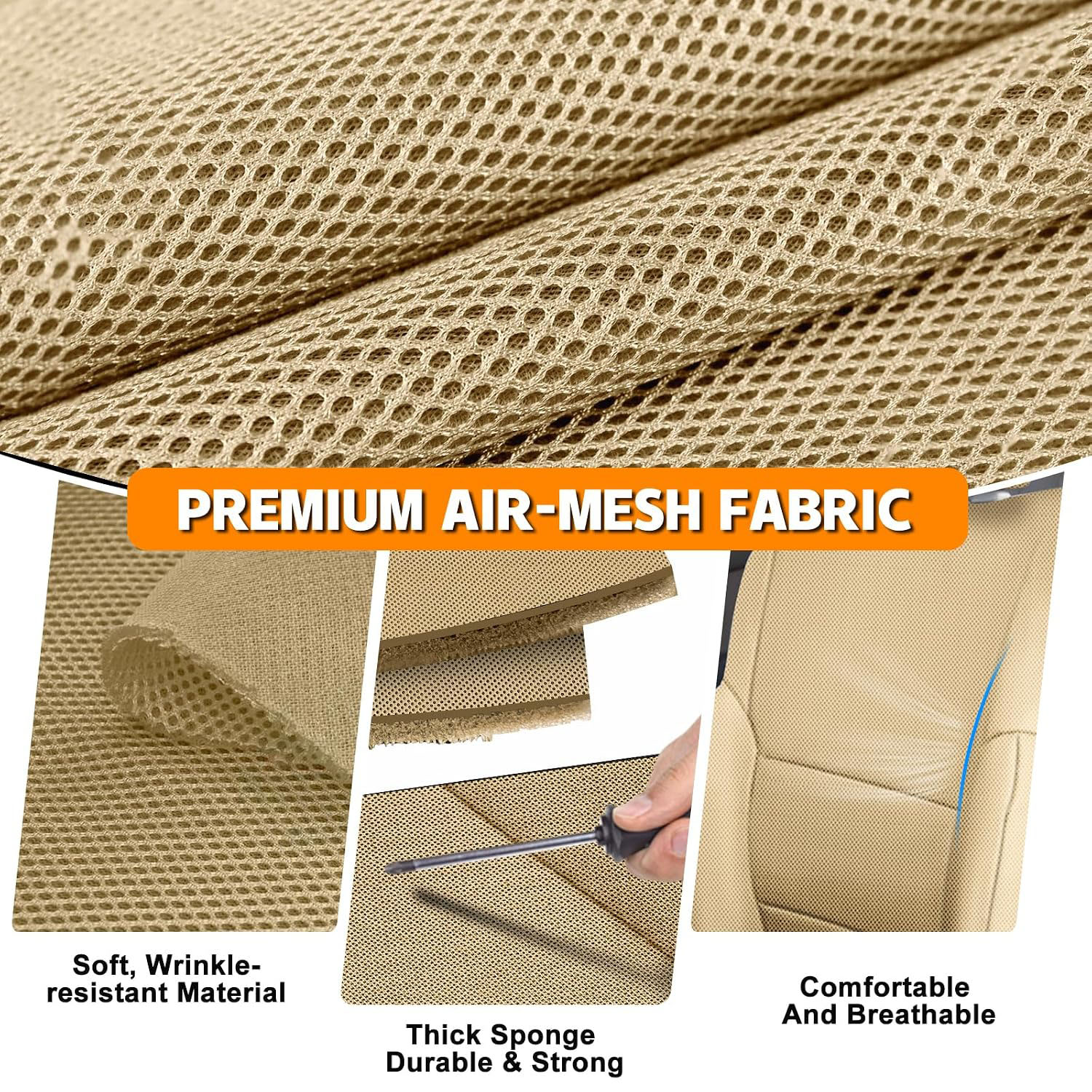 Covelta Front Seat Covers Replacement for 1996–2002 Toyota 4Runner（Beige）