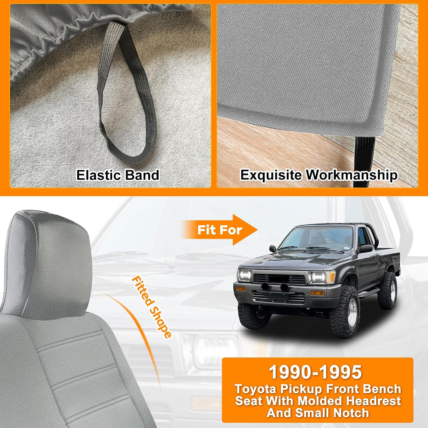 Covelta Front Bench Seat Cover for 1990–1995 Toyota Pickup Standard/Extended Cab