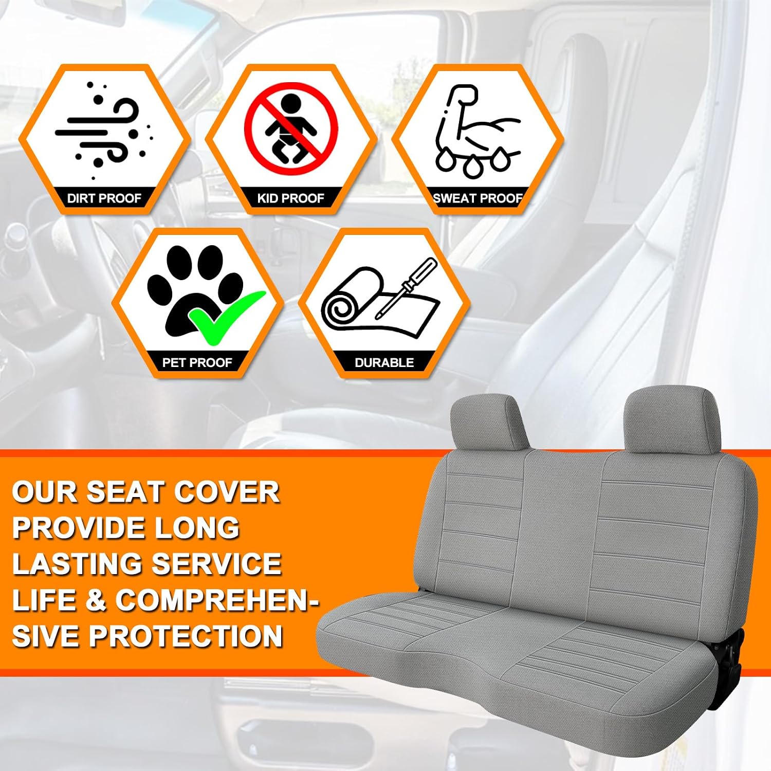 Covelta Front Bench Seat Cover for 1990–1995 Toyota Pickup Standard/Extended Cab