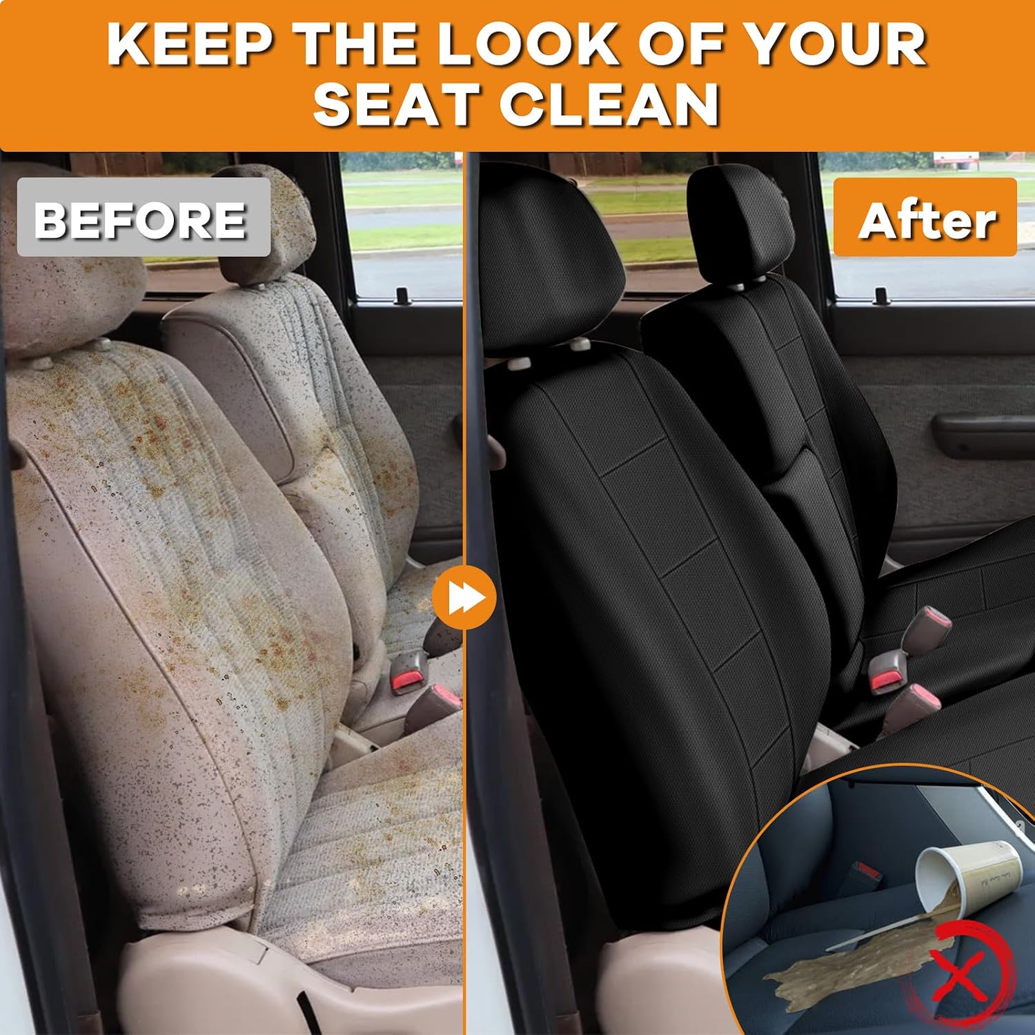 Covelta Front 60/40 Split Seat Covers for 1995–2000 Toyota Tacoma