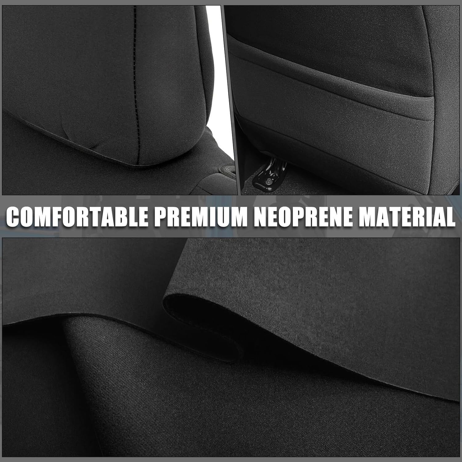 Covelta Front Captain Chair Seat Covers for 1999–2002 Chevy Silverado & GMC Sierra（Black）
