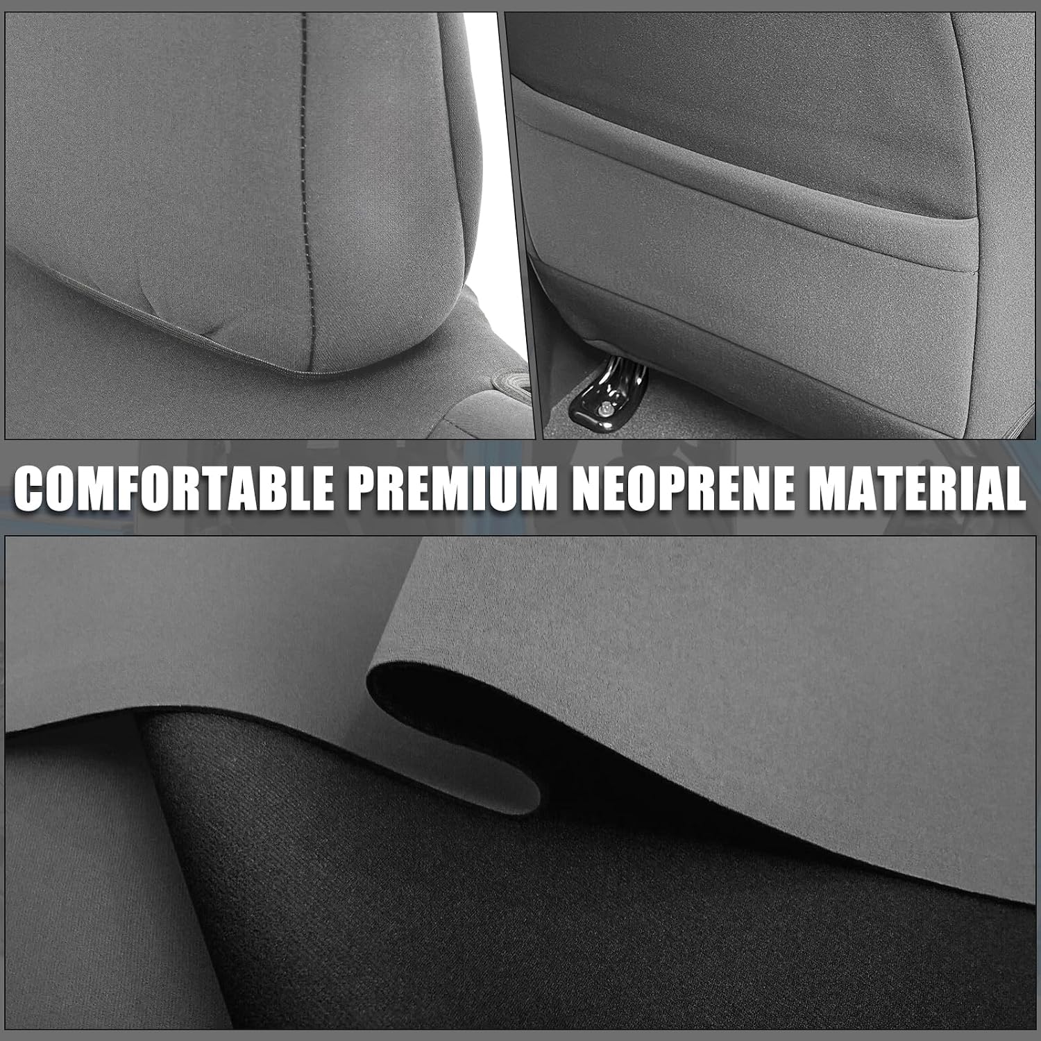 Covelta Front Captain Chair Seat Covers for 1999–2002 Chevy Silverado & GMC Sierra（Dark gray）