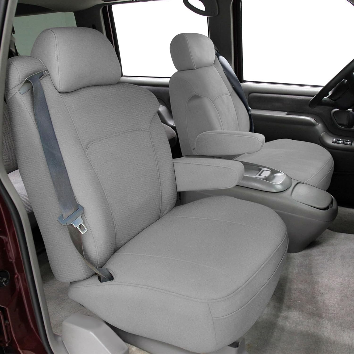 Covelta Front Bucket Seat Covers for 1999–2002 Chevy Silverado & GMC Sierre（Gray）