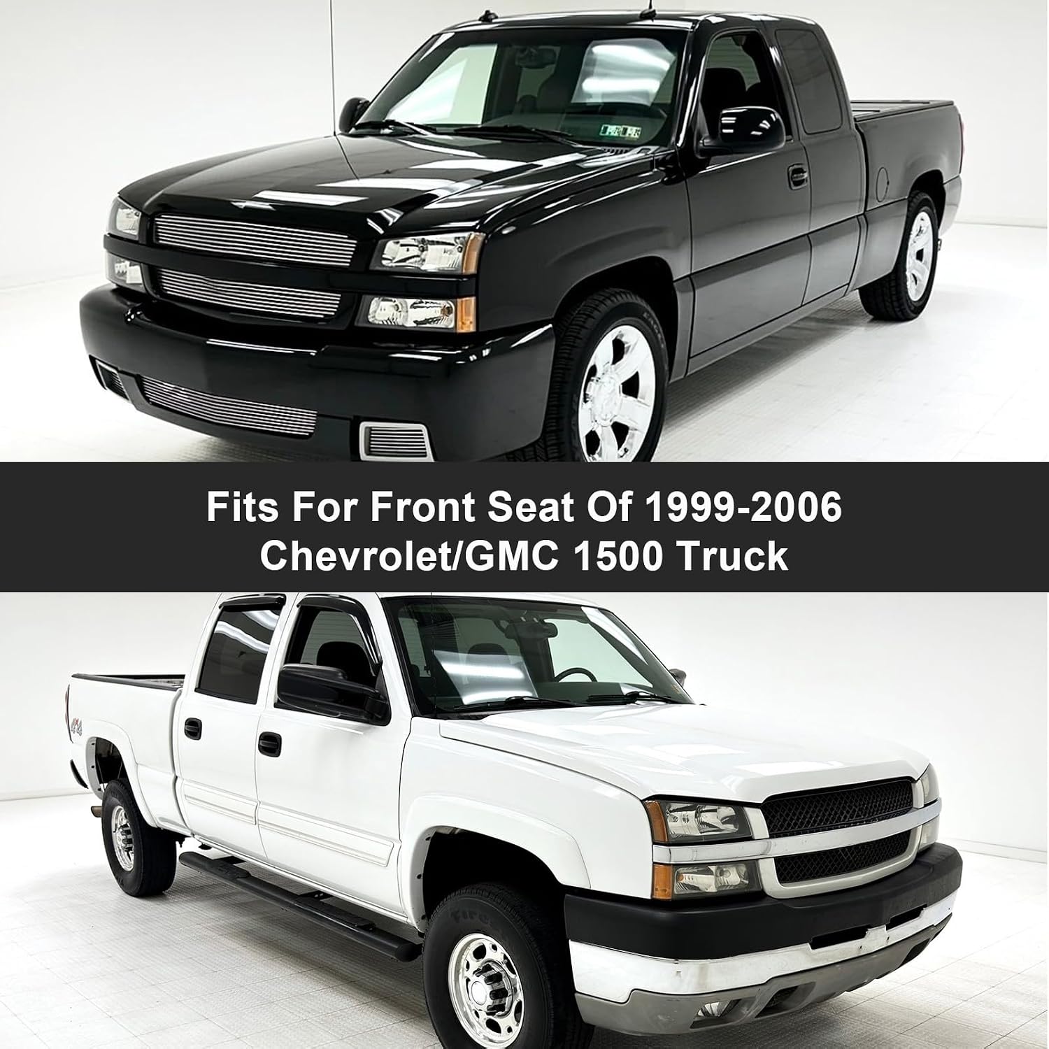Covelta Front Seat Covers for 1999–2006 Chevy Silverado 1500 & GMC Sierra 1500（Gray）