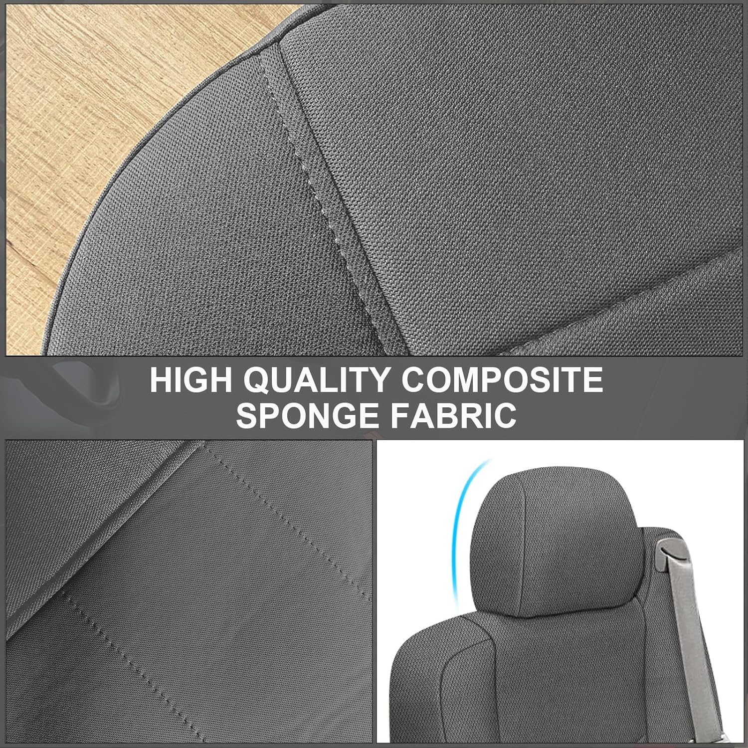 Covelta Front Seat Covers for 1999–2006 Chevy Silverado 1500 & GMC Sierra 1500（Gray）