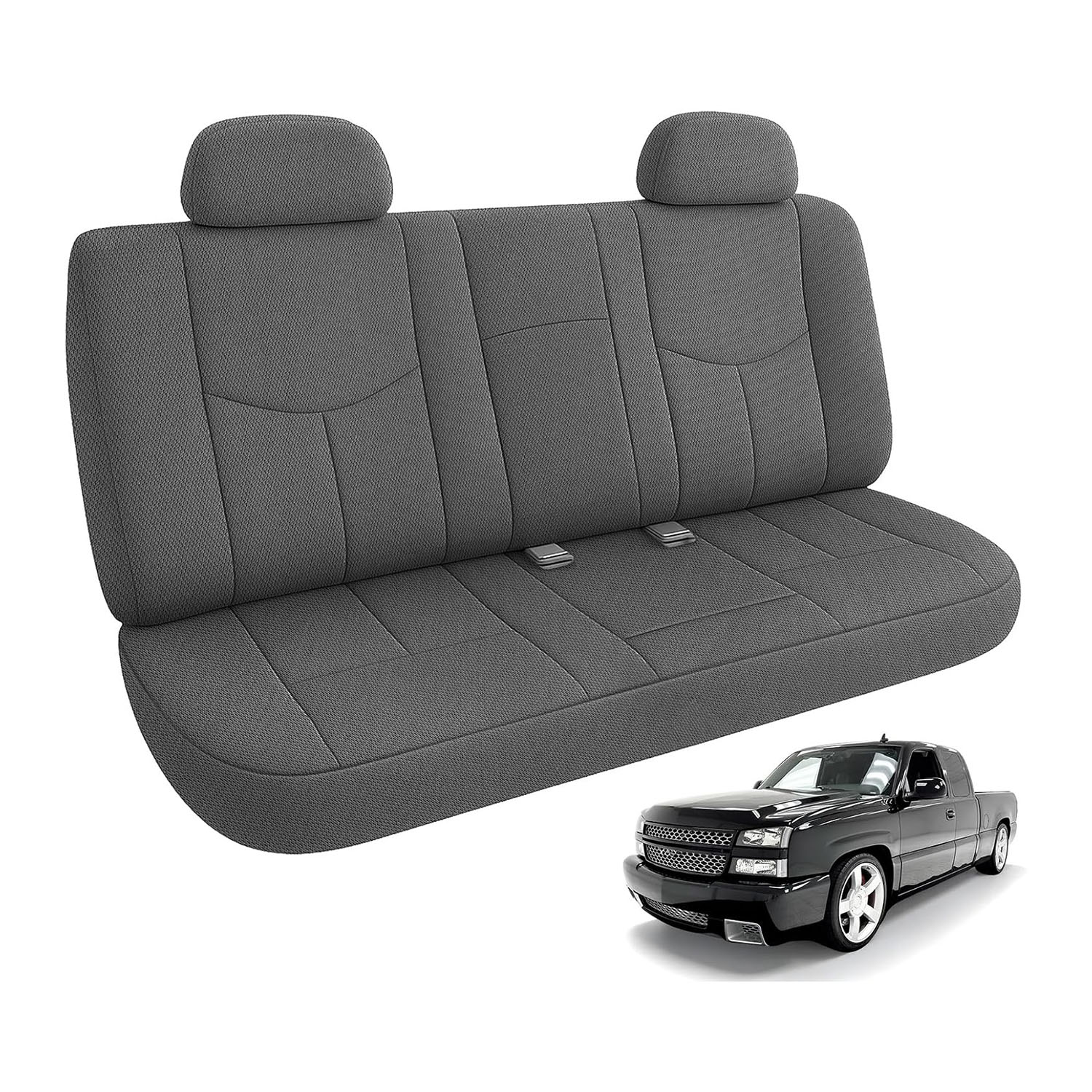 Covelta Rear Bench Seat Cover Replacement for 1999–2006 Chevy Silverado 1500 / GMC Sierra 1500（Gray）